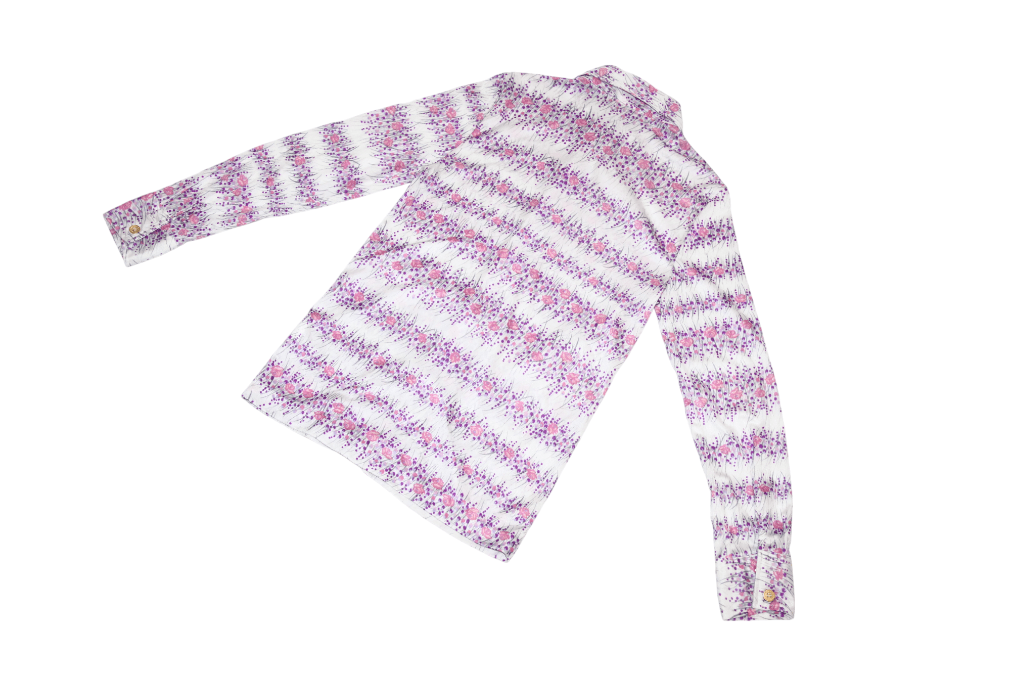 Japanese Brand Marty Ribbon Abstract Floral Printed Polyester Blouse Shirt Size M / US 6-8 / IT 42-44 - 11 Thumbnail