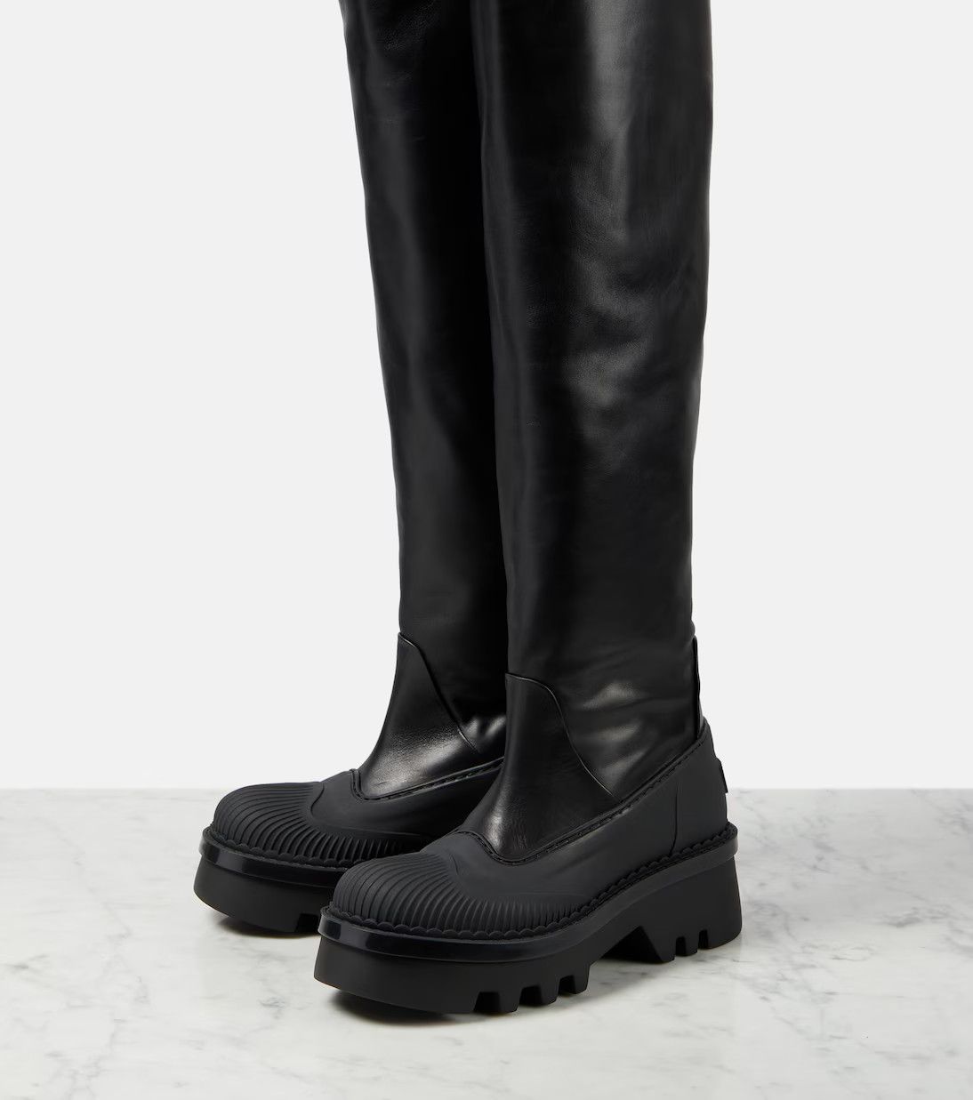 Chloe o1y0825 Leather Boots in Black Size US 7 / IT 37 - 3 Thumbnail