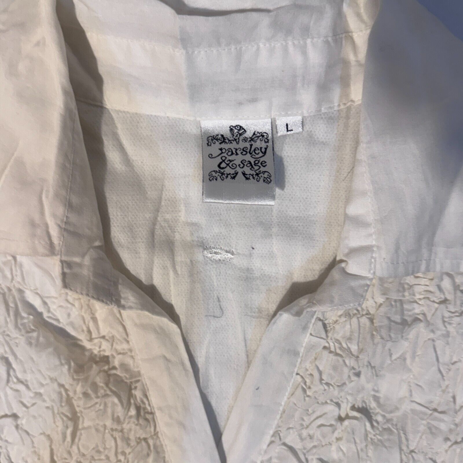 Other Parsely & Sage Gemstone Button Shirt Blouse Size L Artsy Emb Size L / US 10 / IT 46 - 2 Thumbnail