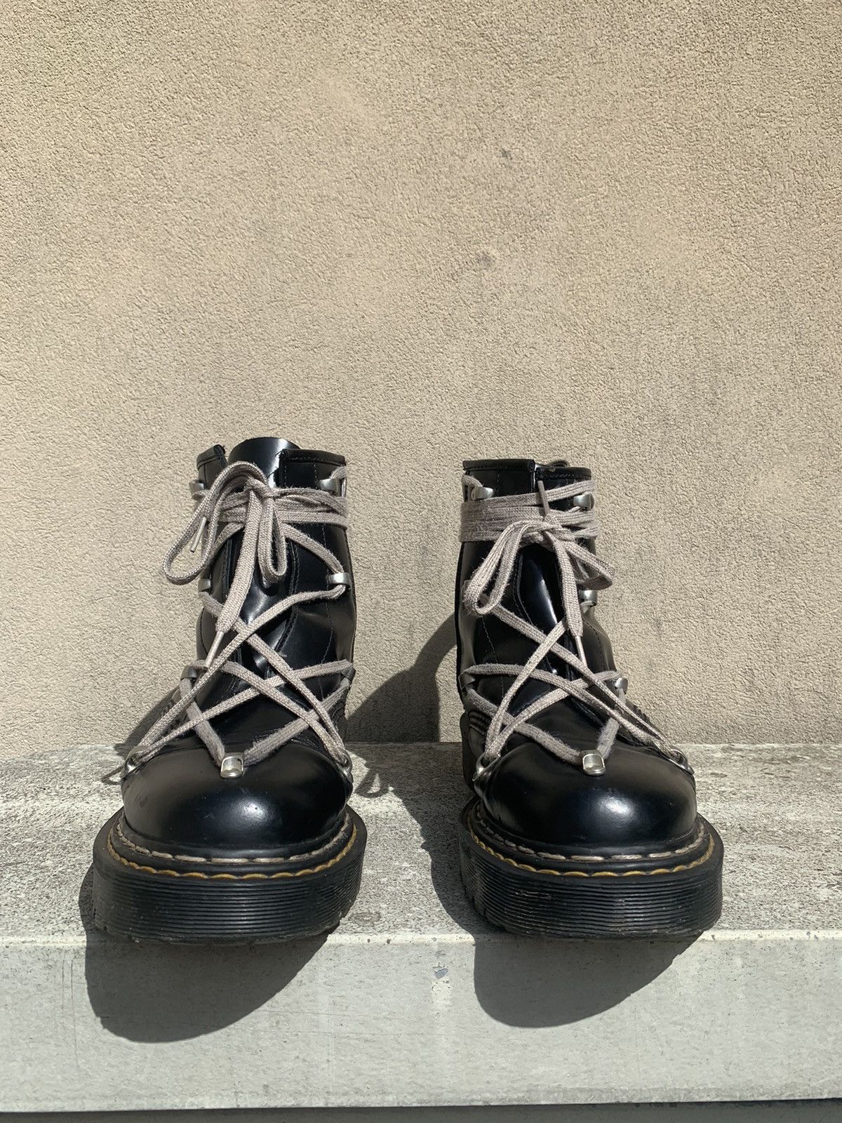 Dr. Martens × Rick Owens Dr. Martens x Rick Owens 1460 BEX Leather Boots – Black Size US 8.5 / EU 41-42 - 2 Thumbnail