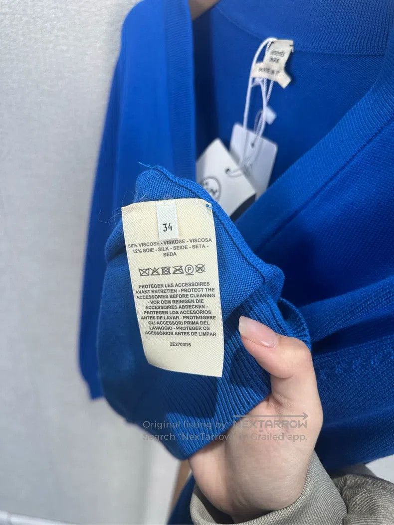 Hermes Hermes Blue Wool Cardigan Size XXS / US 00 / IT 34 - 4 Thumbnail
