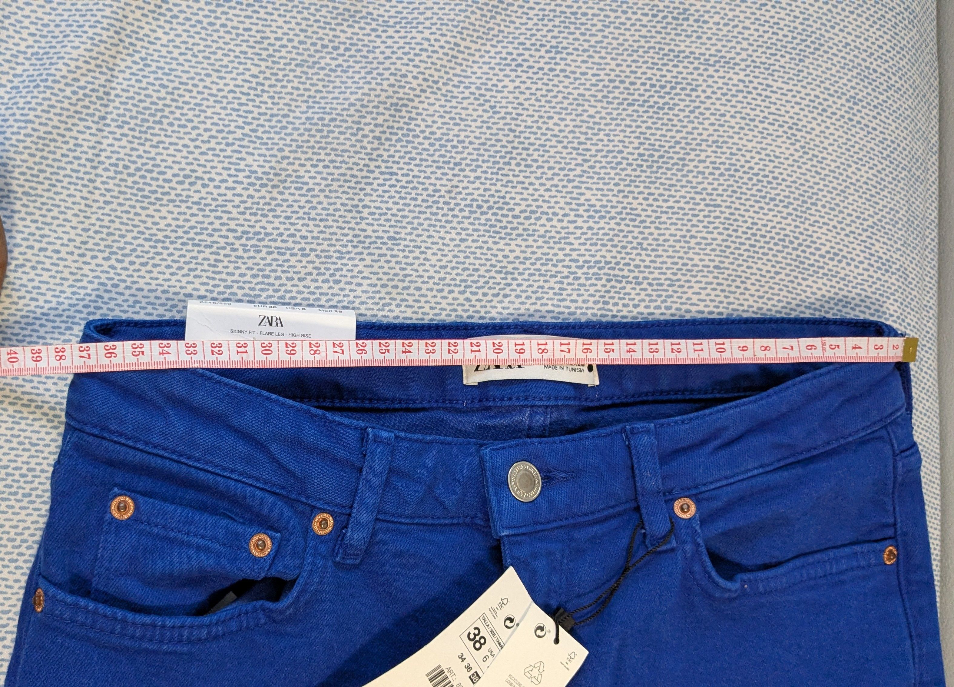 Zara Zara High Rise Skinny Flare Boot Cut jeans in Juno Blue Size 26" / US 2 / IT 38 - 12 Thumbnail