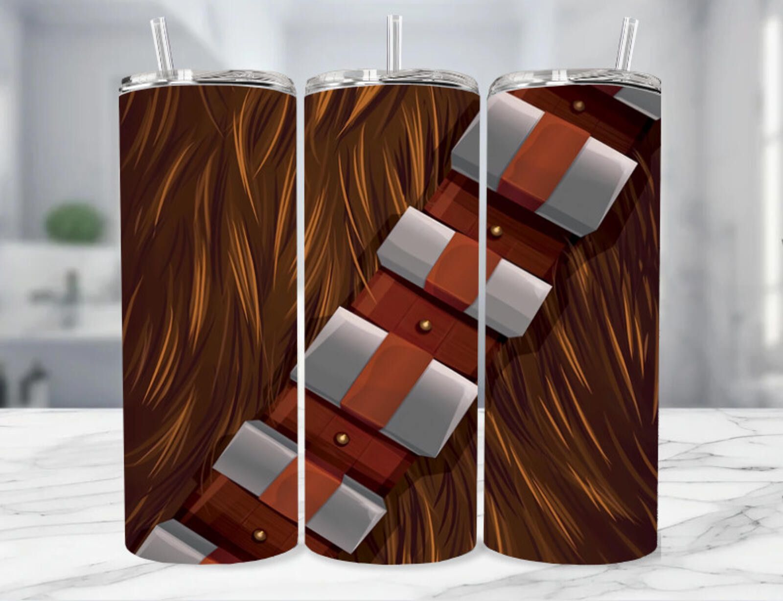 The Unbranded Brand Star Wars Chewbacca 20 Oz Brown Stainless Steel Tumbler Size ONE SIZE - 1 Thumbnail