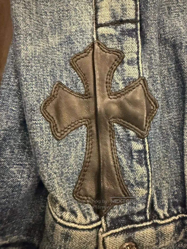 Chrome Hearts Chrome Hearts Denim Shirt with Leather Details- Size US L / EU 52-54 / 3 - 4 Thumbnail