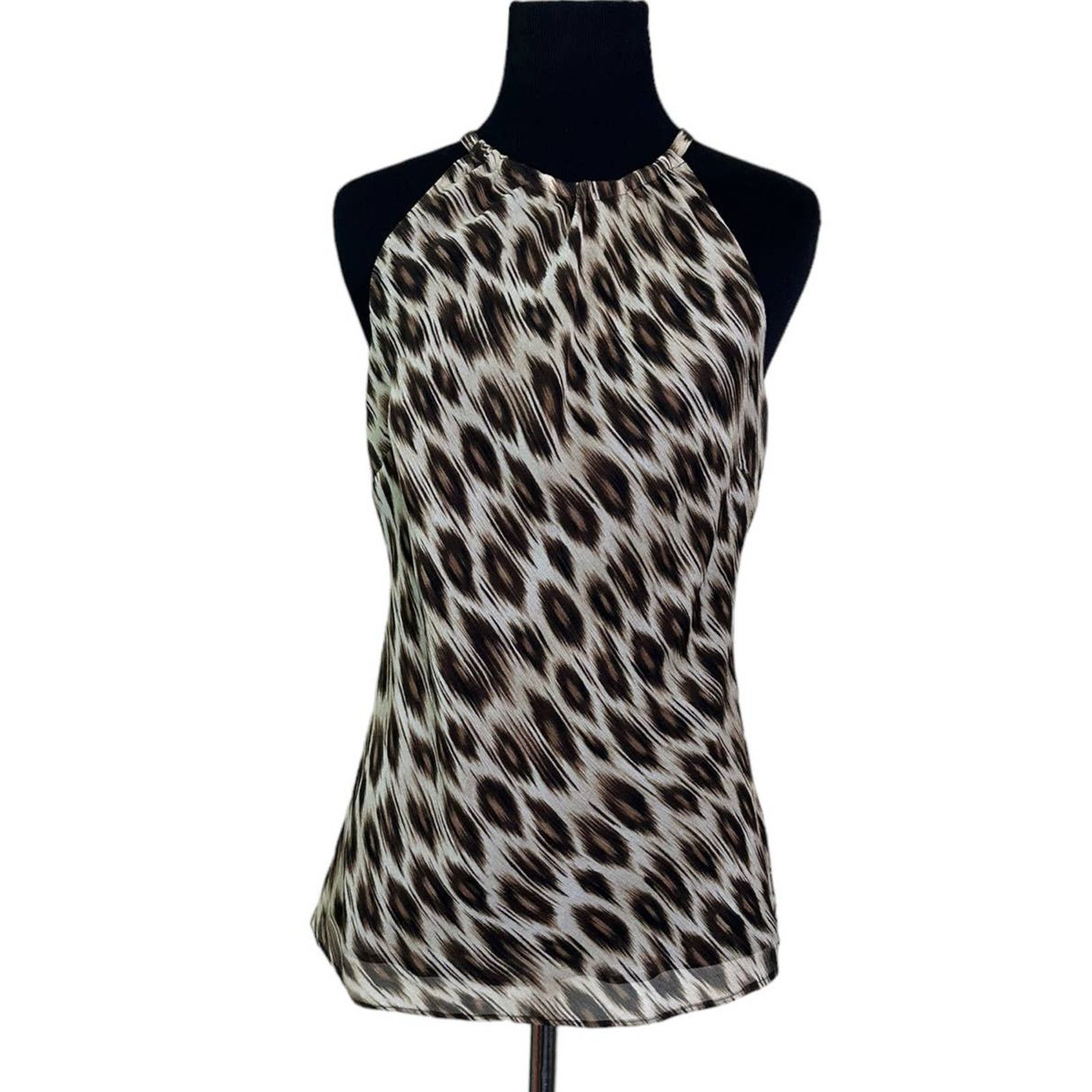 Ann Taylor Ann Taylor brown silk animal print sleeveless blouse size 2 Size XS / US 0-2 / IT 36-38 - 1 Thumbnail