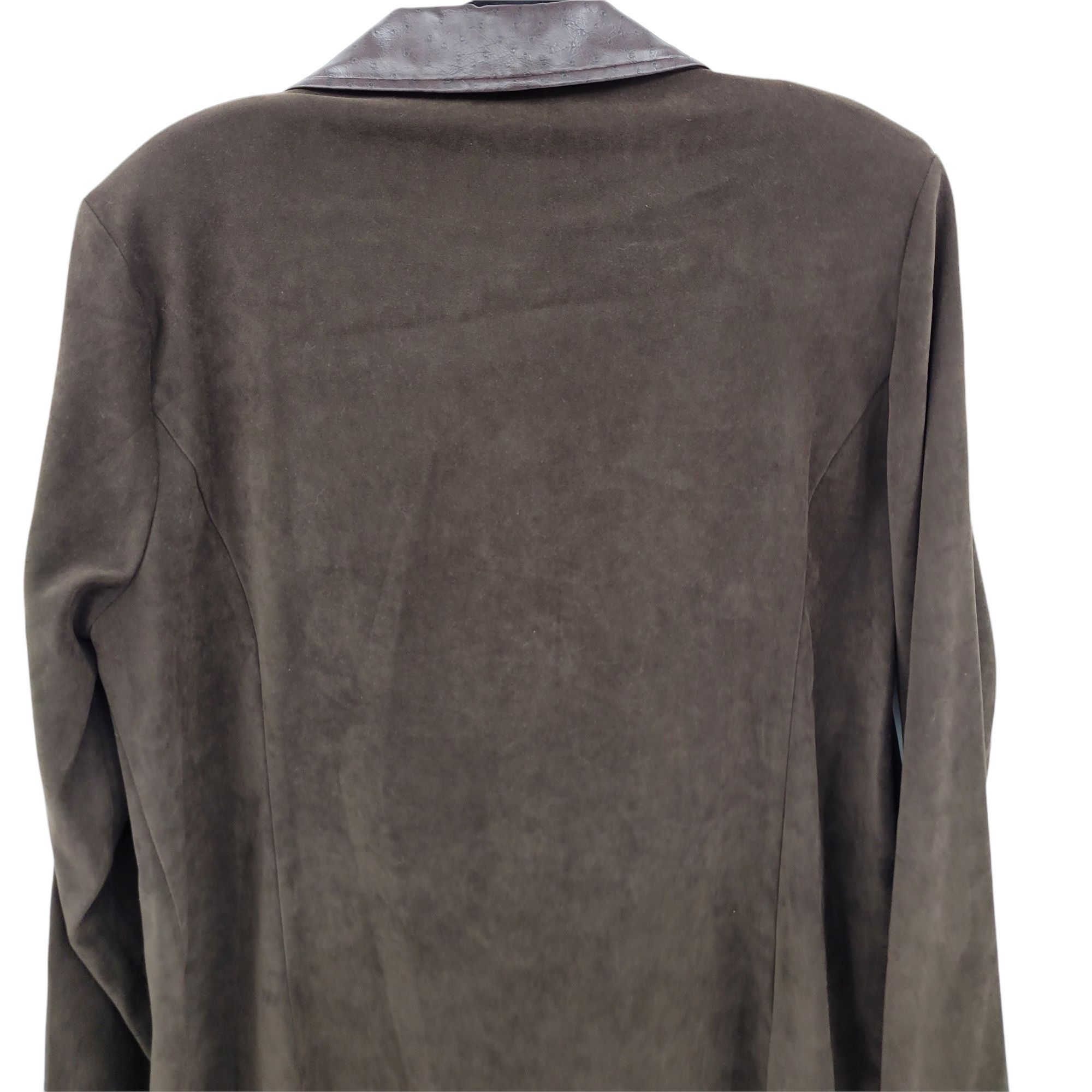 Vintage Vtg Vegan Ultrasuede Shacket Sz 16 Brown Equestrian Trench B Size XXL / US 16-18 / IT 52-54 - 9 Thumbnail