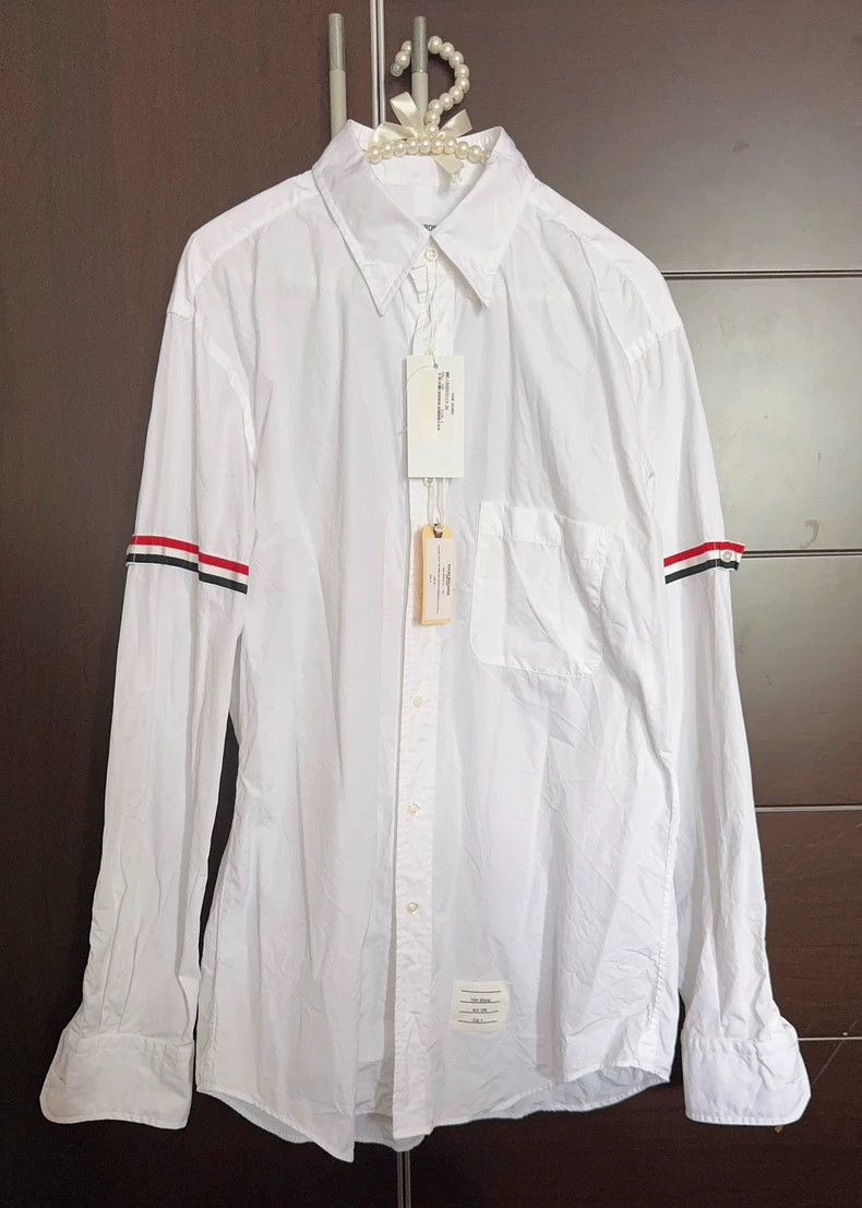 Thom Browne Thom browne Long-sleeved white shirt 2504-Nextarrow Size US XL / EU 56 / 4 - 1 Thumbnail