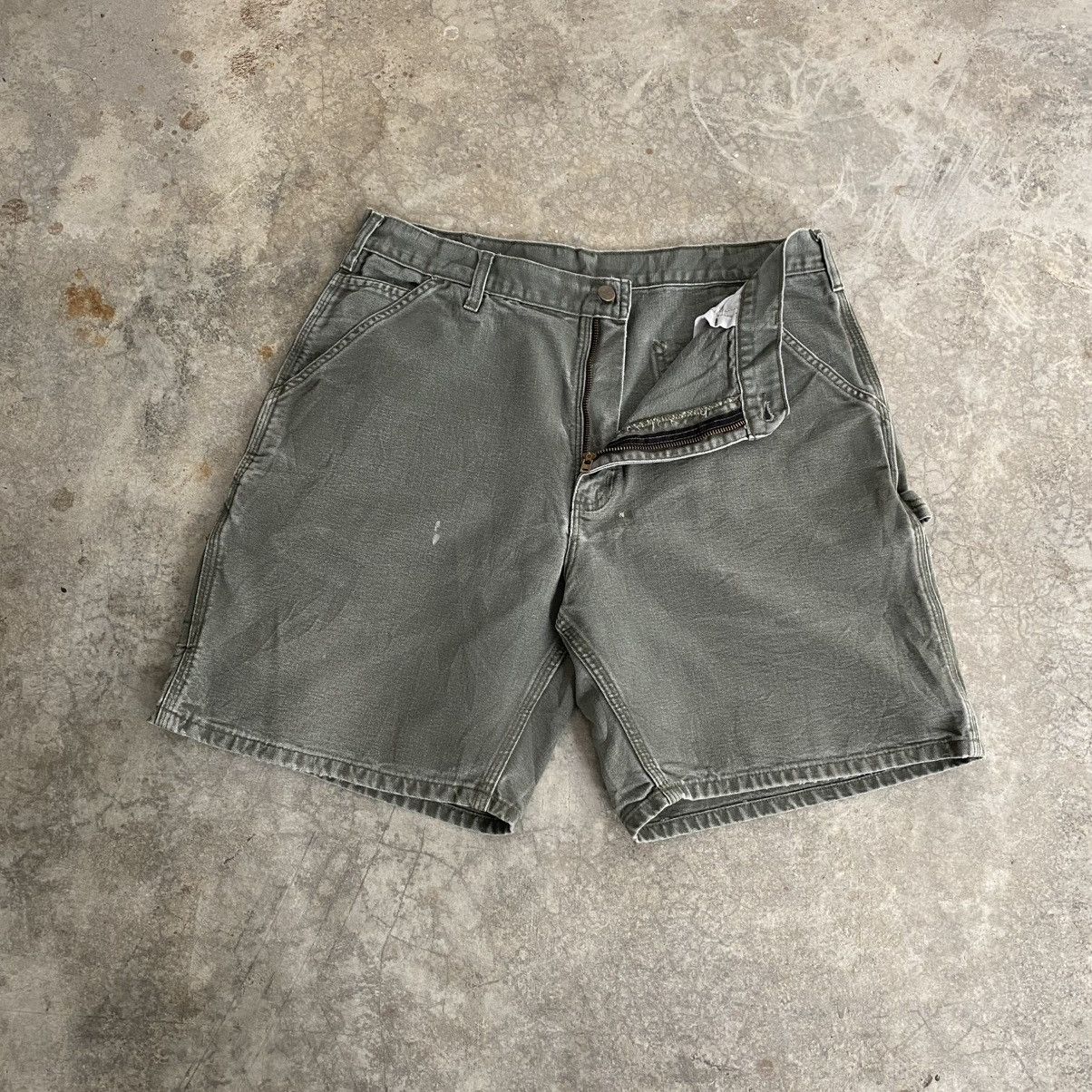 Carhartt Vintage Carhartt Faded Moss Green Baggy Shorts Jorts Size US 35 - 10 Thumbnail
