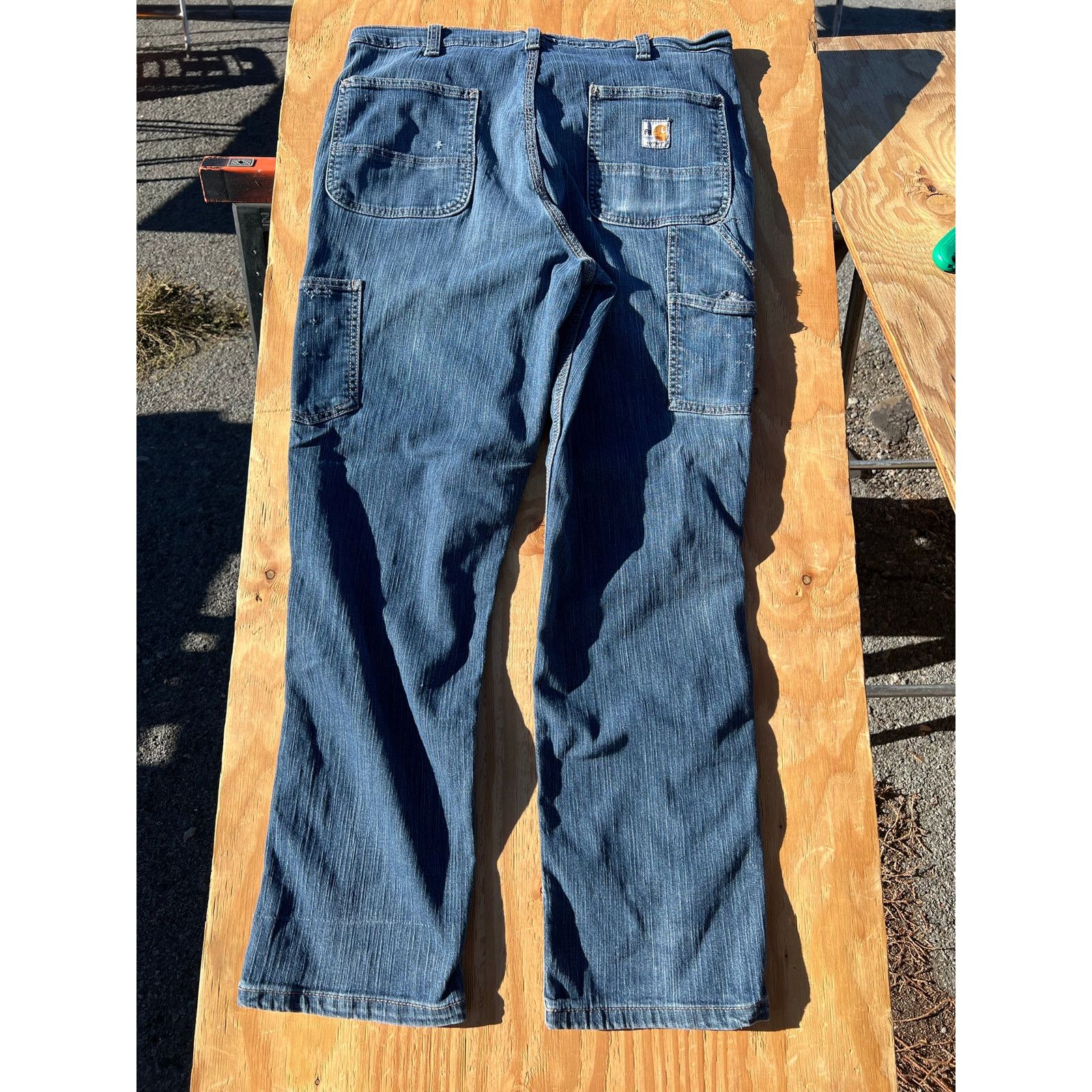 Carhartt Carhartt FR Jeans Mens 36x32 Blue Denim Carpenter Utility Size US 36 / EU 52 - 3 Thumbnail