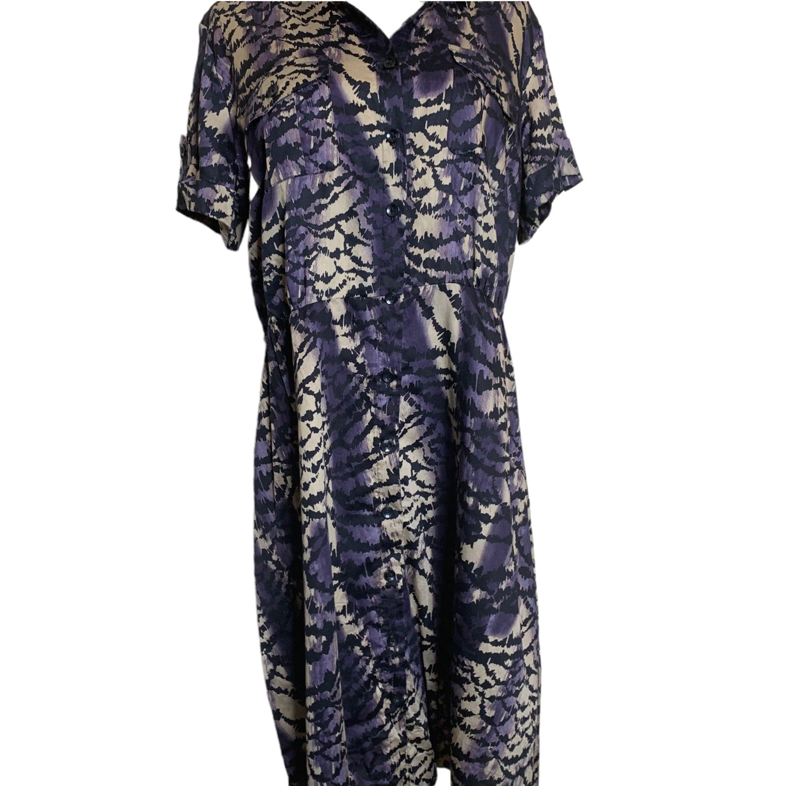 Alfani Alfani animal print short sleeves shirt mini dress size 14 Size XL / US 12-14 / IT 48-50 - 5 Thumbnail