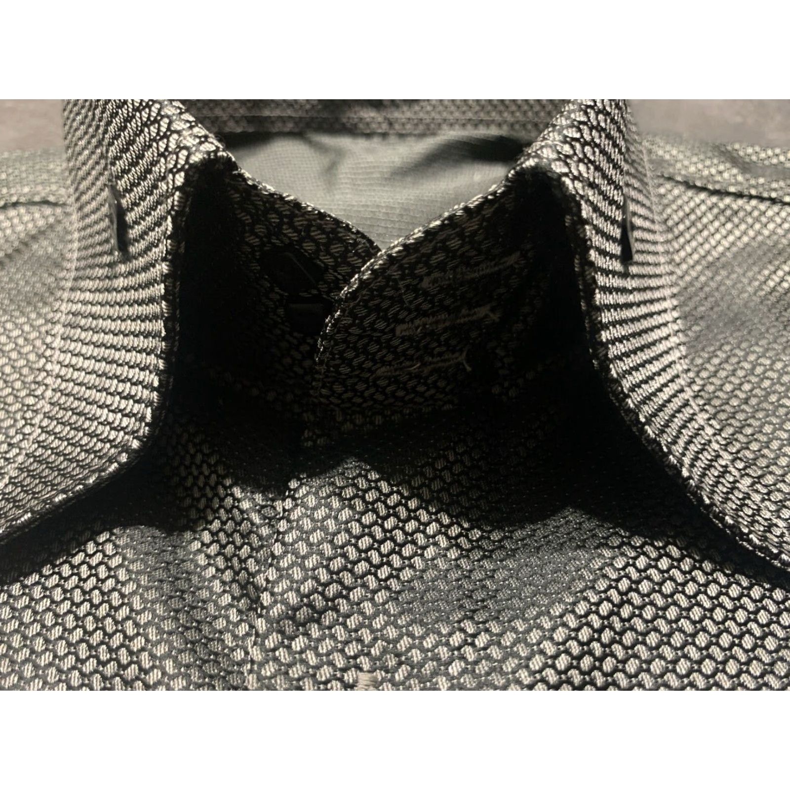 Vintage ANGELINO Shirt Bermuda Ornamental Bold Shiny Gold Button-Front Long Sleeve 4XL Polyester Microfiber Gray Men Size US XXL / EU 58 / 5 - 7 Thumbnail