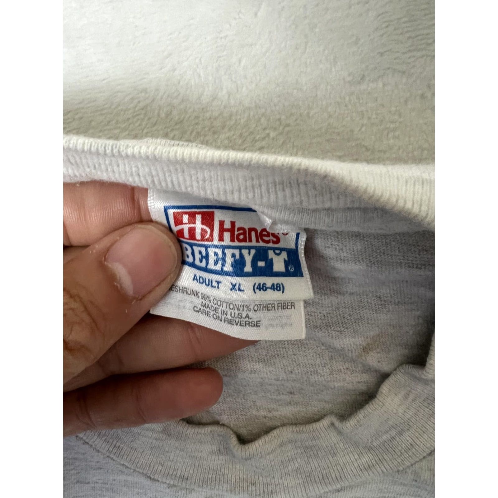 Hanes VINTAGE Hanes Beefy-T Pirate Softball T-Shirt Mens XL Gray Crew Neck Short Sleeve Graphic Print Sports Mens Size US XL / EU 56 / 4 - 4 Thumbnail
