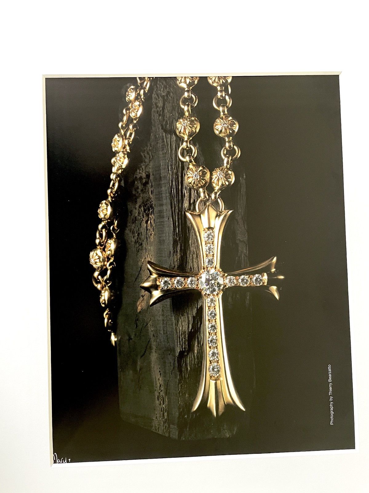 Chrome Hearts Chrome Hearts 11x14 gold cross Matted Frame cutout poster Size ONE SIZE - 2 Thumbnail