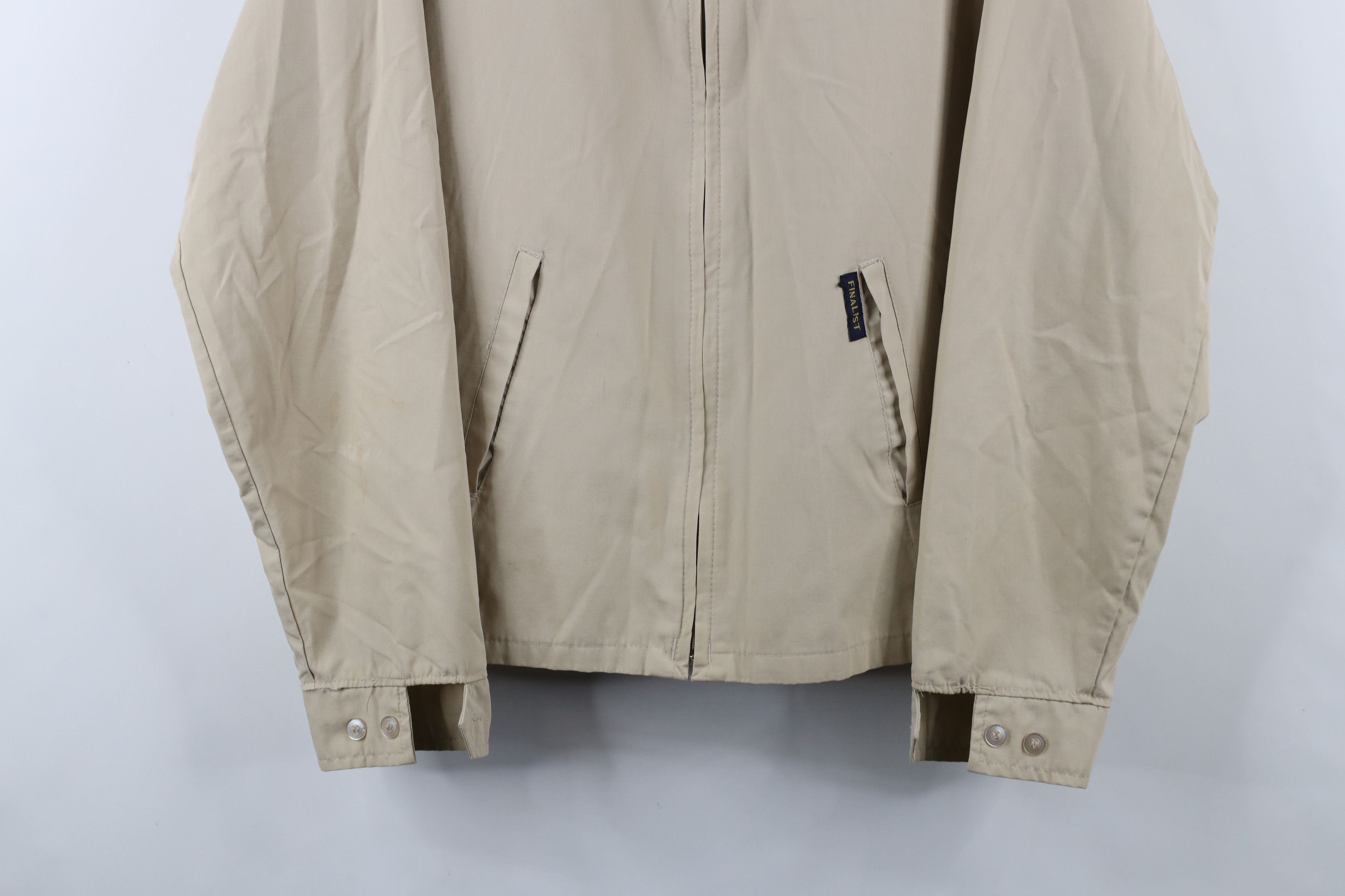 Vintage Vintage 70s Streetwear Zip Cafe Racer Bomber Jacket Beige Size US M / EU 48-50 / 2 - 3 Thumbnail