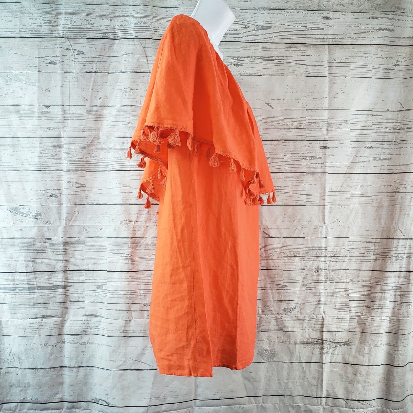 Vintage VINTAGE Motherhood Maternity Orange Linen Tassels Blouse Shirt XL Womens Size XL / US 12-14 / IT 48-50 - 2 Thumbnail