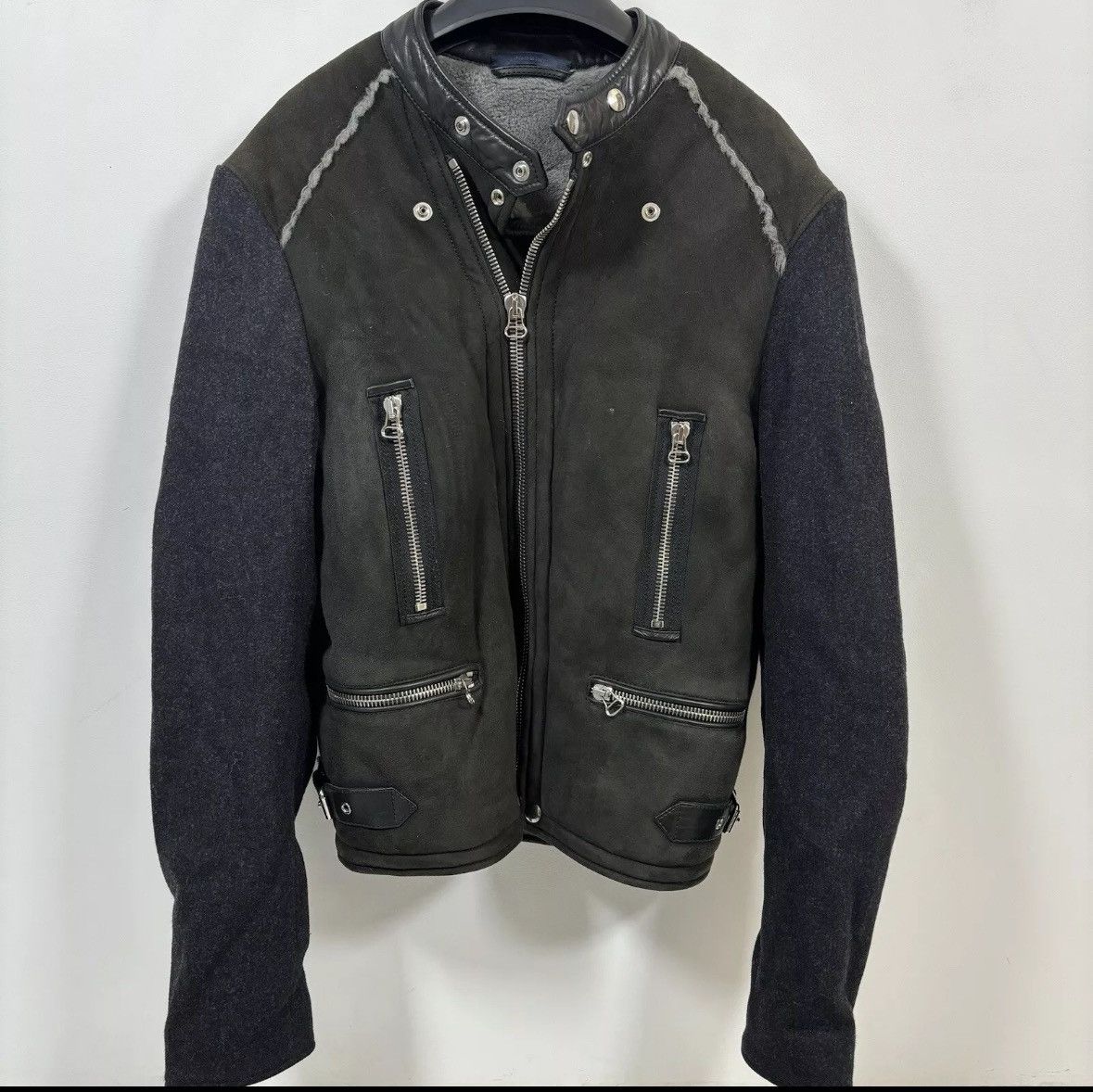 Lanvin Lanvin Lambskin Shearling Leather Jacket Anthracite Size 46 Size US S / EU 44-46 / 1 - 1 Thumbnail