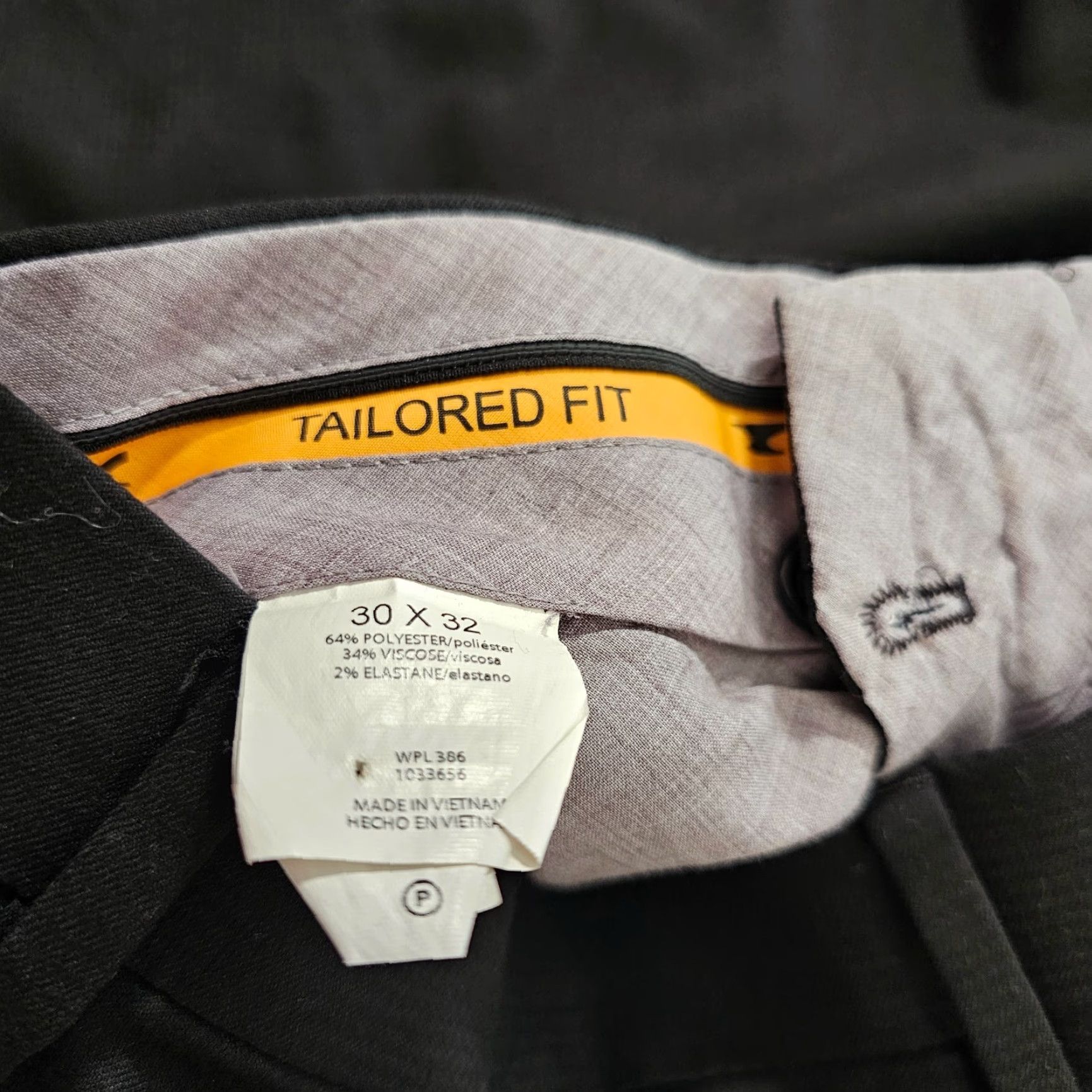 Haggar Haggar Dress Pants Men's 30x32 Black Regular Straight Zip Button Hook & Loop Travel Performance Size US 30 / EU 46 - 4 Thumbnail