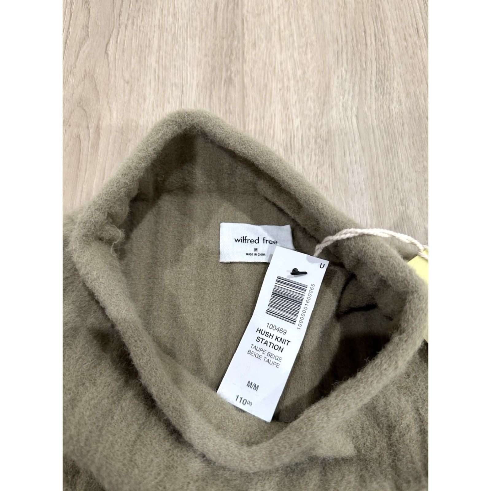 Vintage NWT Wilfred Free Women's Mini Sweater Dress Hush Knit Station Beige Mock Neck Long Sleeve Pullover 99% Nylon 1% Elastane M/Medium Brand New with Tags Size M / US 6-8 / IT 42-44 - 6 Thumbnail