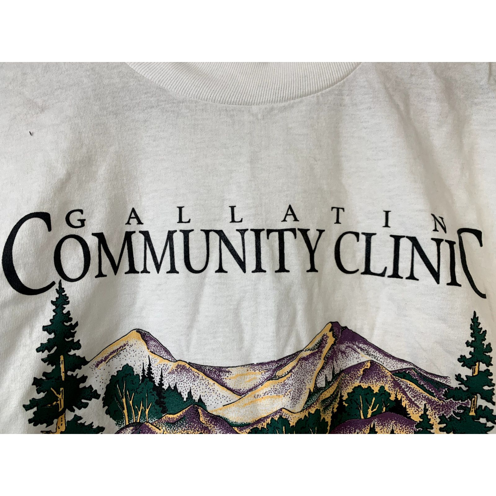 Jerzees Vintage Montana Shirt Gallatin Community Bike Ride White Tee Size US L / EU 52-54 / 3 - 5 Thumbnail