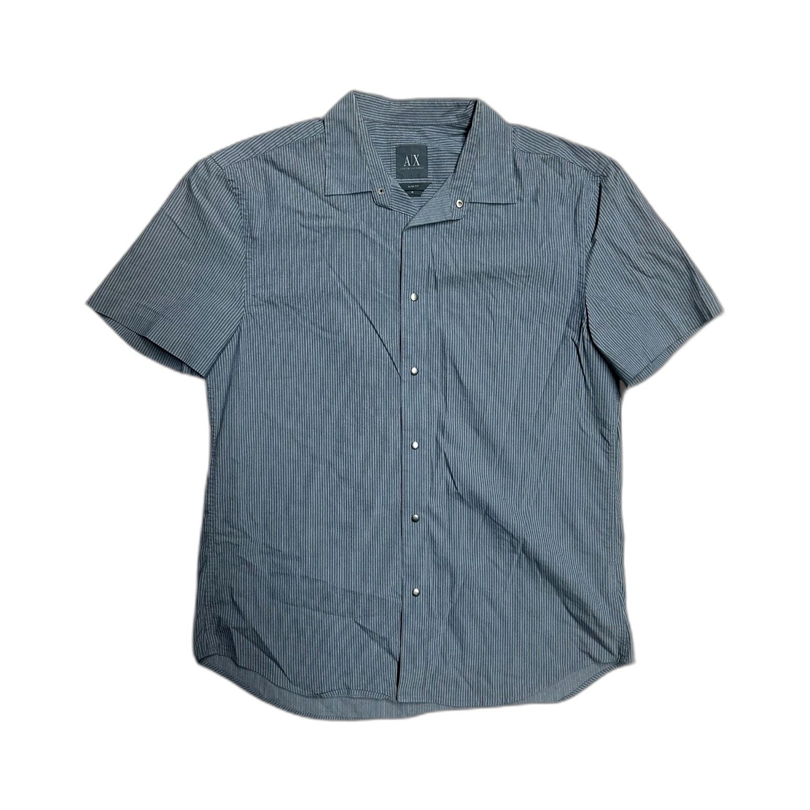 Armani Exchange Armani Exchange A|X Pinstripe Short Sleeve Button Up Shirt G Size US M / EU 48-50 / 2 - 1 Thumbnail