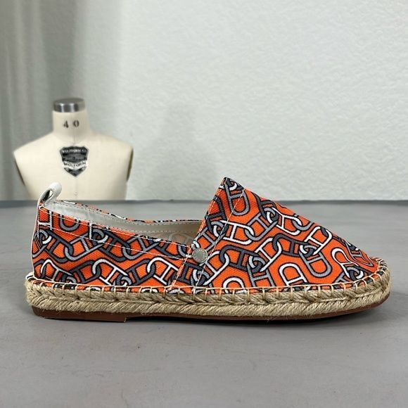 Hermes Hermes Printed Woven Chain Jute Espadrille Flats Size US 8 / IT 38 - 2 Thumbnail