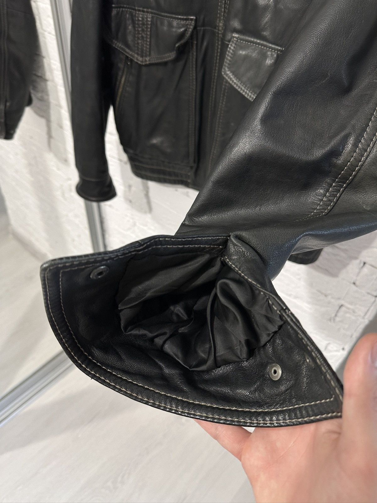 Gimo's Gimo’s Italy Leather Jacket – 100% Pelle Leather – Black Size US L / EU 52-54 / 3 - 9 Thumbnail
