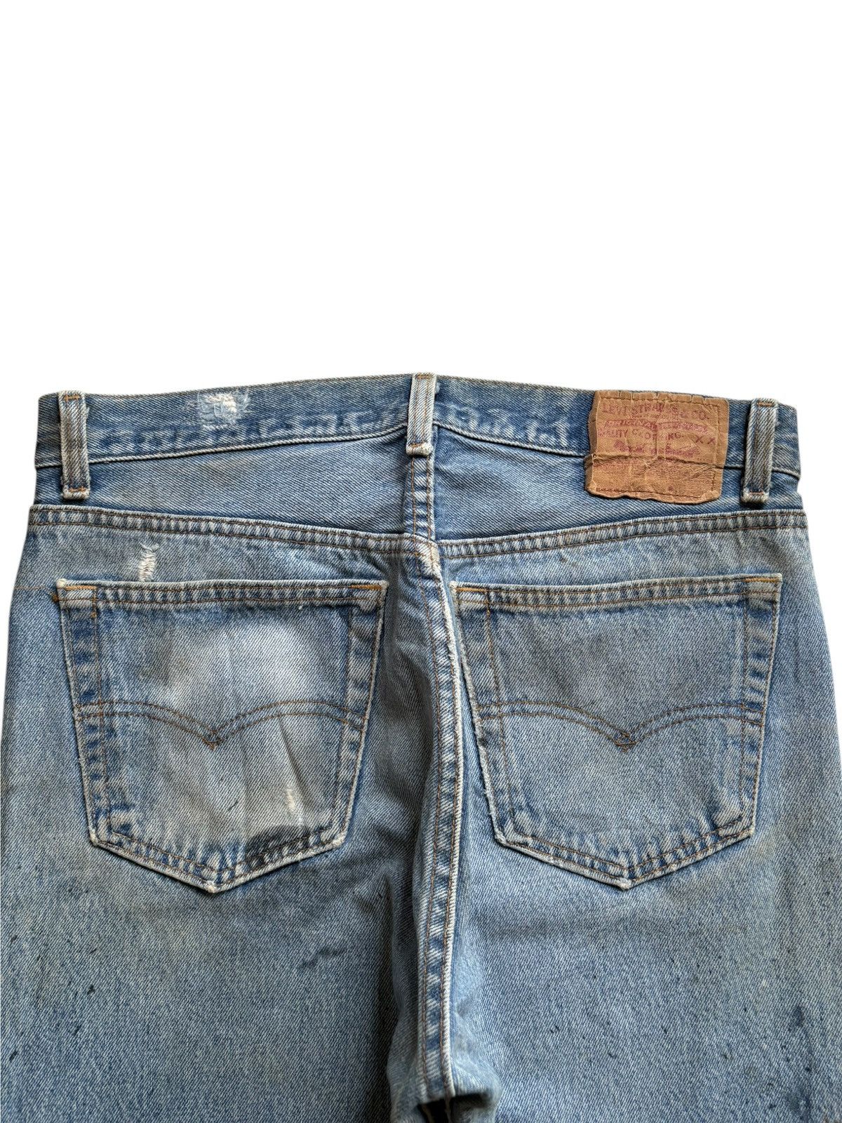 Levi's Vintage 90s Levis 501 Mud Wash Splattered Patched Jeans Size US 31 - 8 Thumbnail