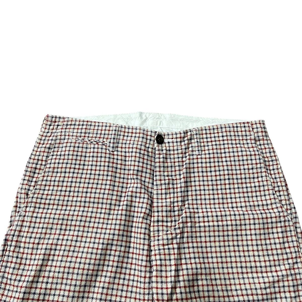Japanese Brand Visvim - Plaid Gingham Corduroy Buckle Back Short Pant Size US 37 - 3 Thumbnail
