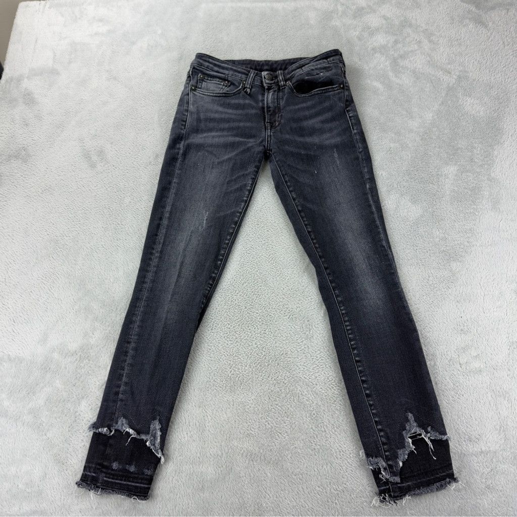 R13 R13 Women's Size 24x25 Jenny Mid Rise w/ Double Shred Hems B Size 24" / US 00 / IT 34 - 1 Thumbnail