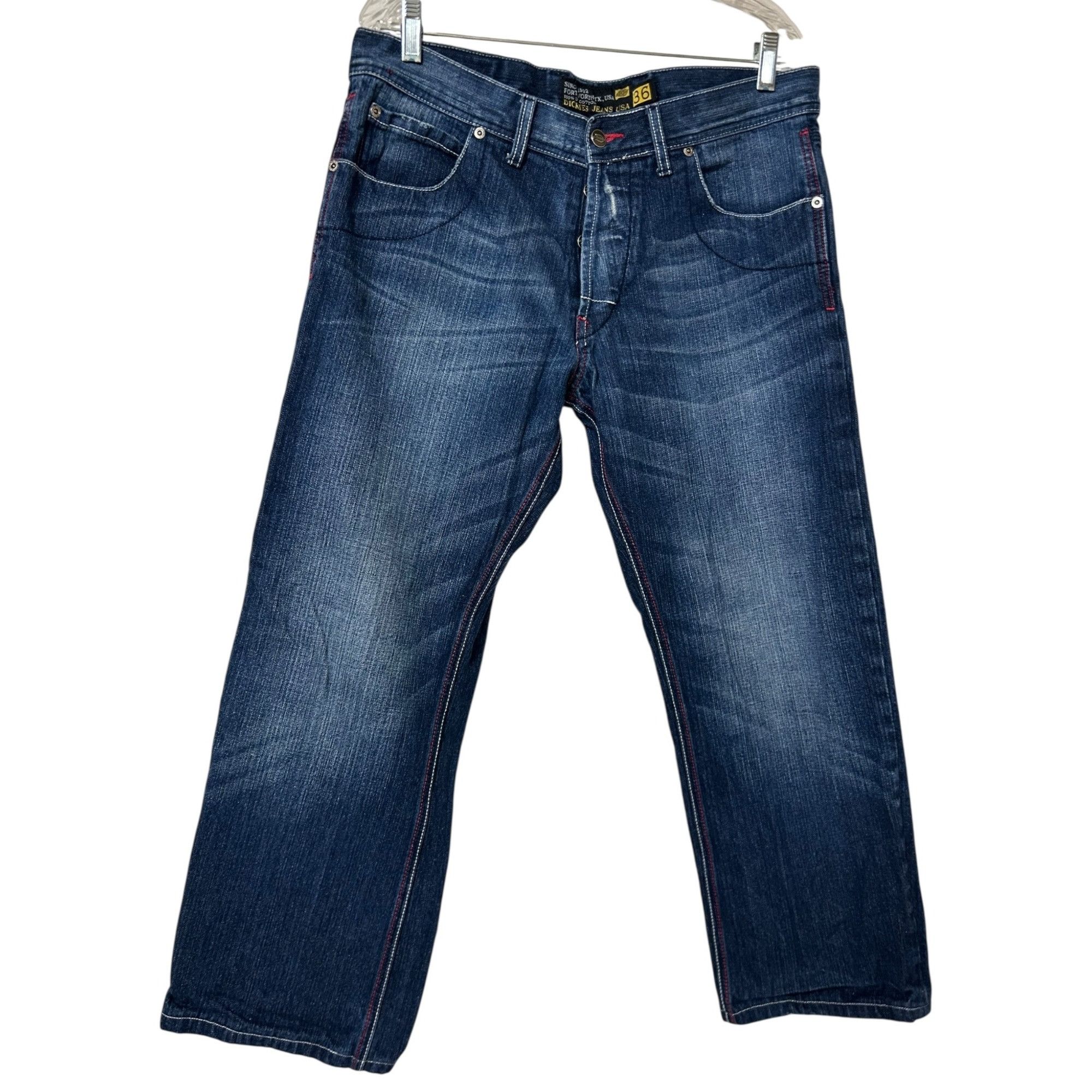 Dickies Vintage Y2K Dickies Tykes Denim Button Fly Jeans Red Stitch Size US 36 / EU 52 - 2 Thumbnail