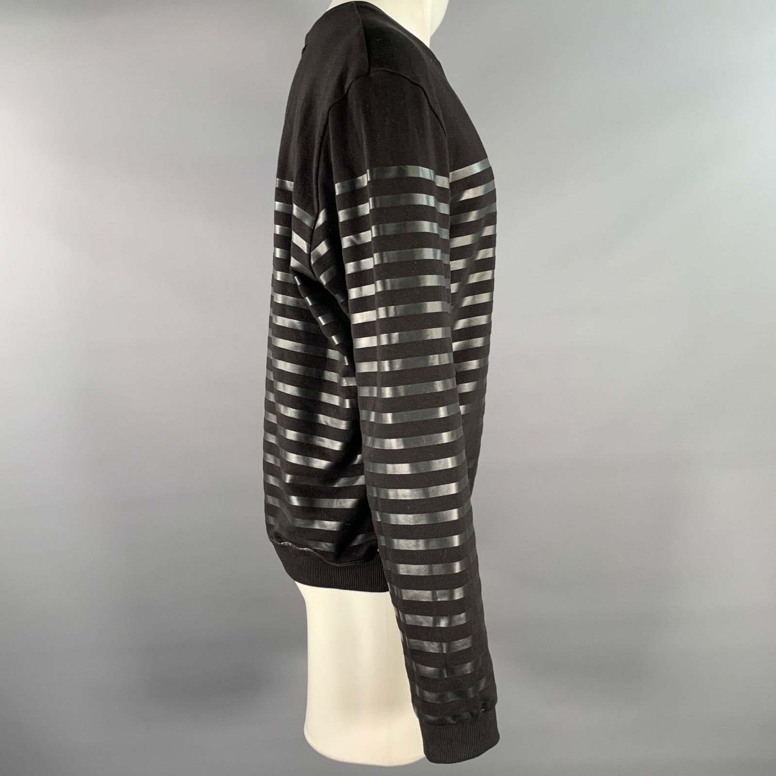Jean Paul Gaultier JEAN PAUL GAULTIER Black Stripe Cotton Crew-Neck Pullover Size US M / EU 48-50 / 2 - 3 Thumbnail