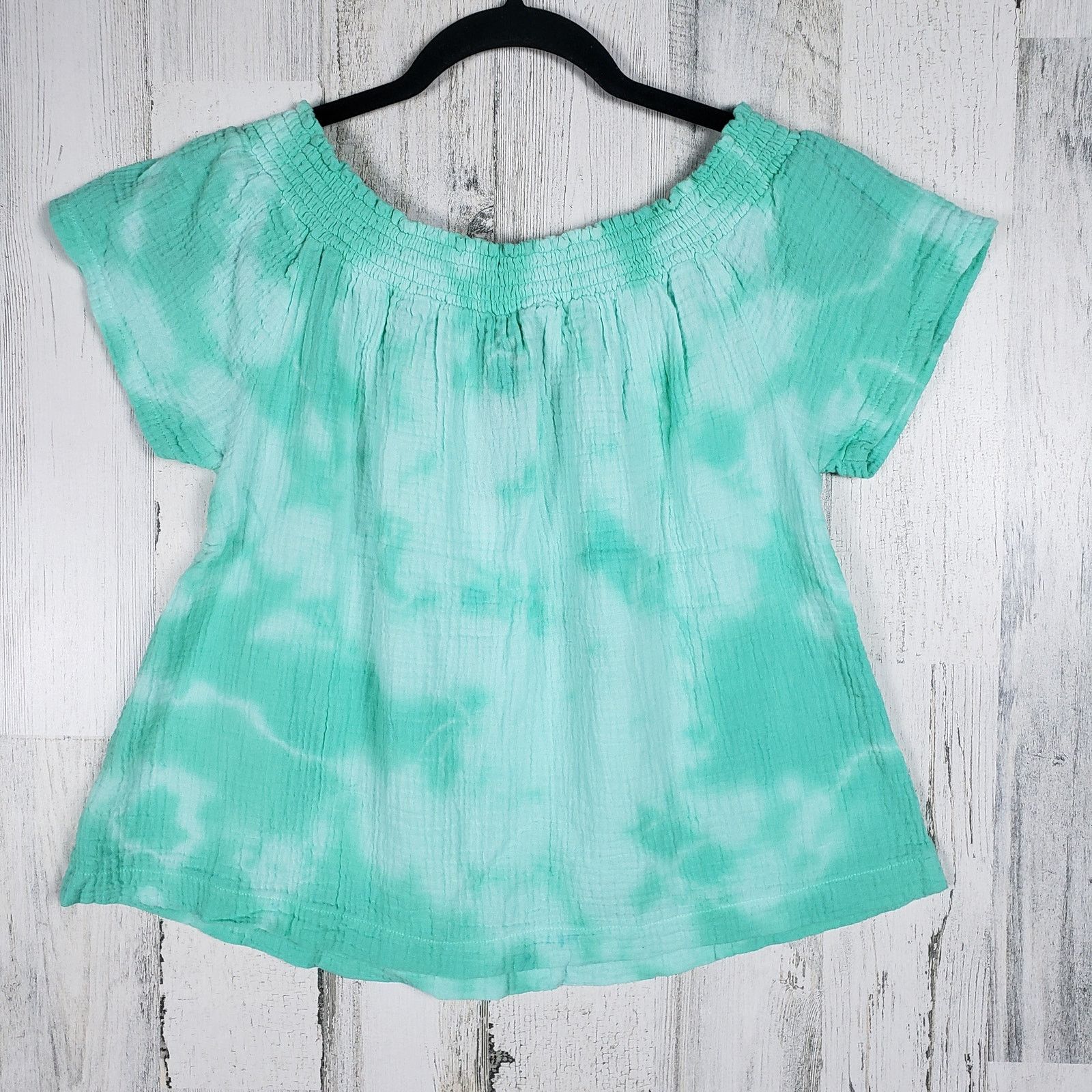Other NWT Bobi Gathered Scoop Neck Blue Splatter Tie Dye Top Small Size S / US 4 / IT 40 - 9 Thumbnail