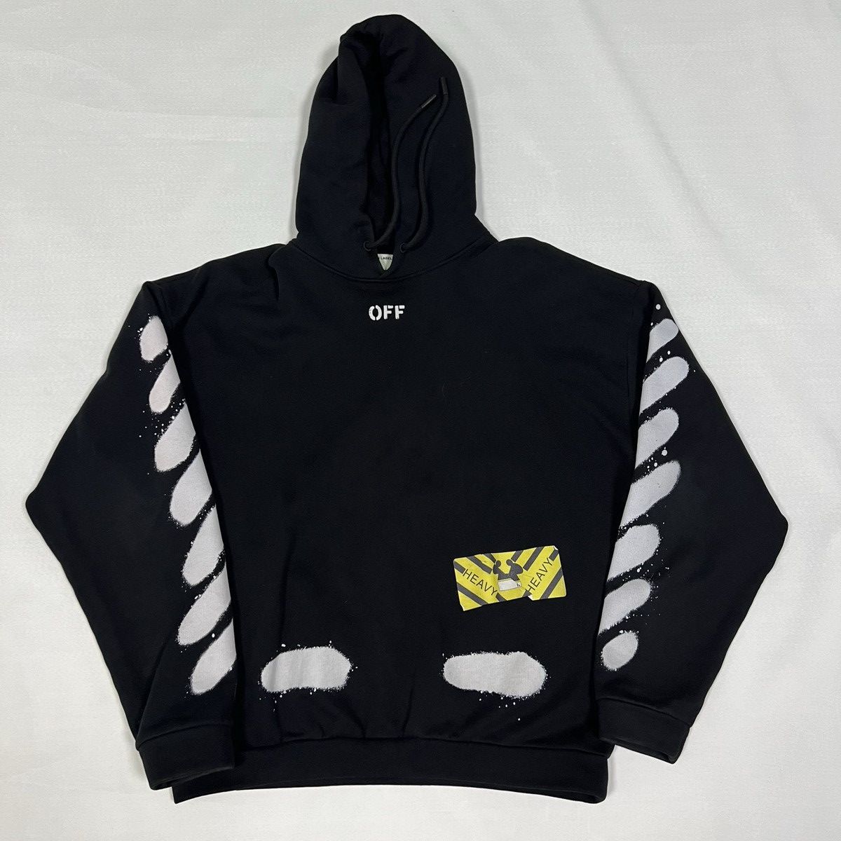 Image of Off White Off-White Diag Spray Hoodie in Black, Men's (Size XS)