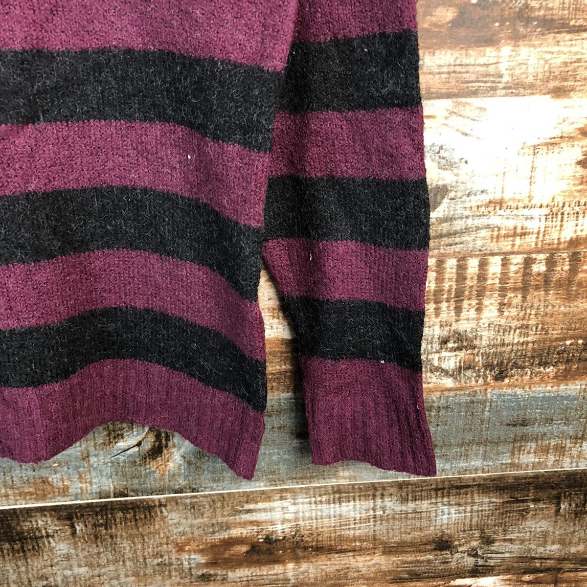 Japanese Brand × Solid and Striped DL Art Wave Stripe japan Purple Knitwear #C601 Size US M / EU 48-50 / 2 - 8 Thumbnail
