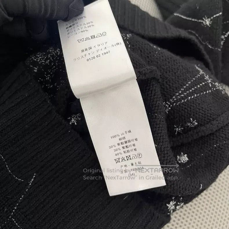 Dior Dior Black embroidered two-strand yarn full of stars cashm Size XXS / US 00 / IT 34 - 5 Thumbnail