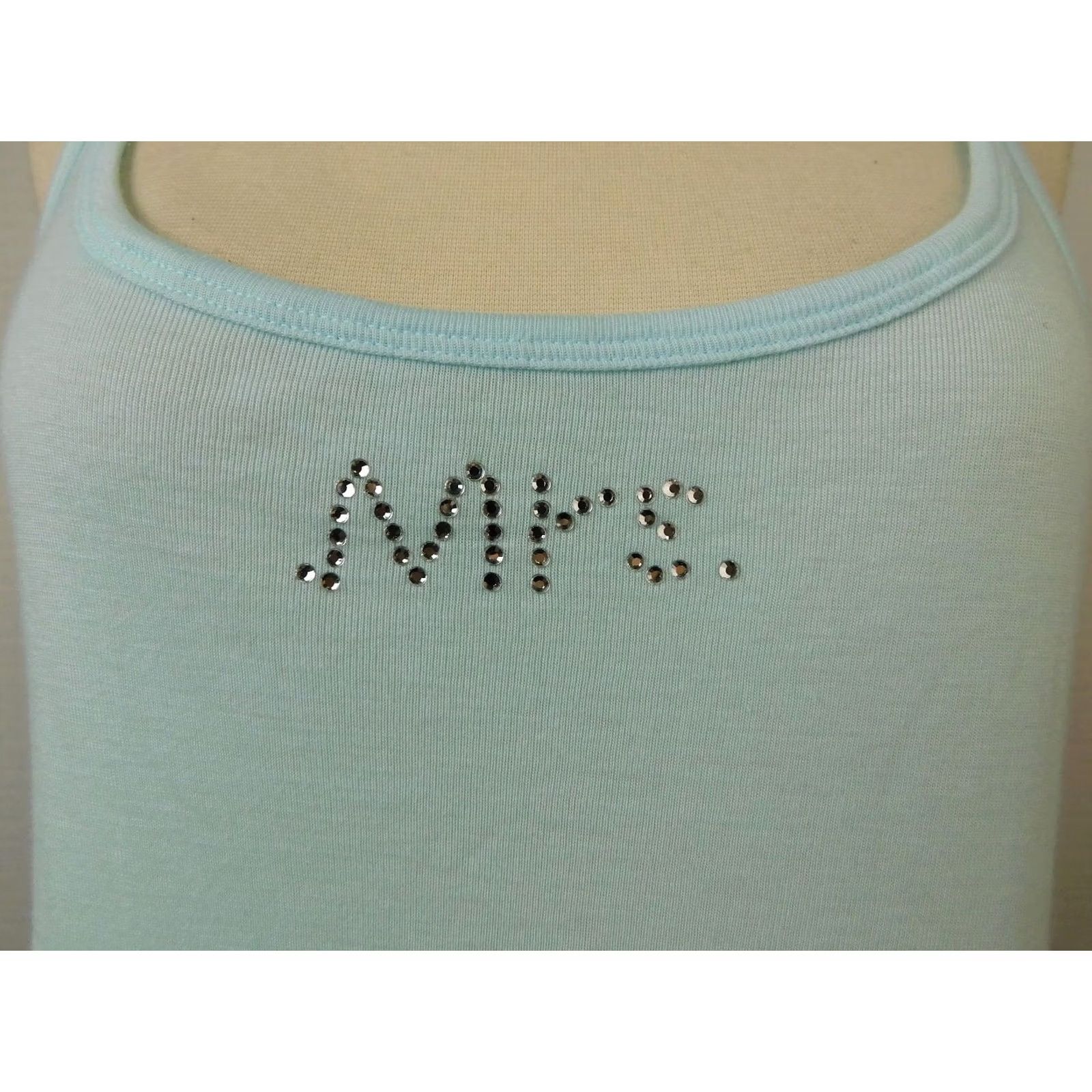 Vintage Linea Donatella Lace-Back Studded Bridal Bachelorette Tank Top Blue Large Shirt Womens Size L / US 10 / IT 46 - 2 Thumbnail