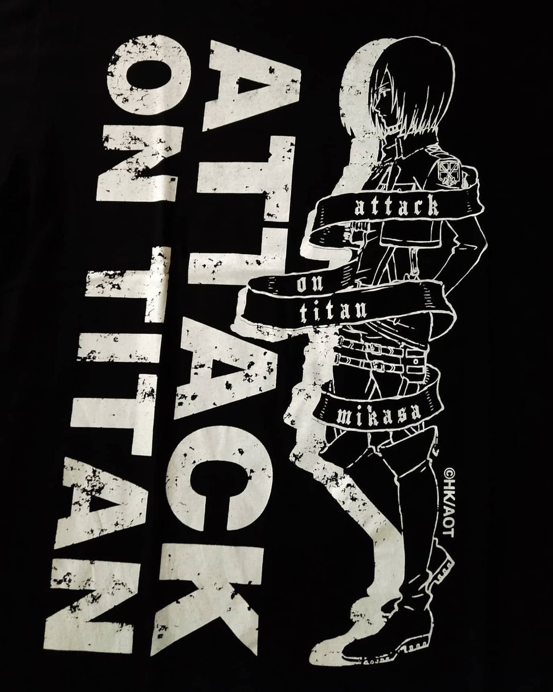 Anime × Japanese Brand Attack on Titan Mikasa Big Graphical Art Anime Tees Size US M / EU 48-50 / 2 - 2 Thumbnail