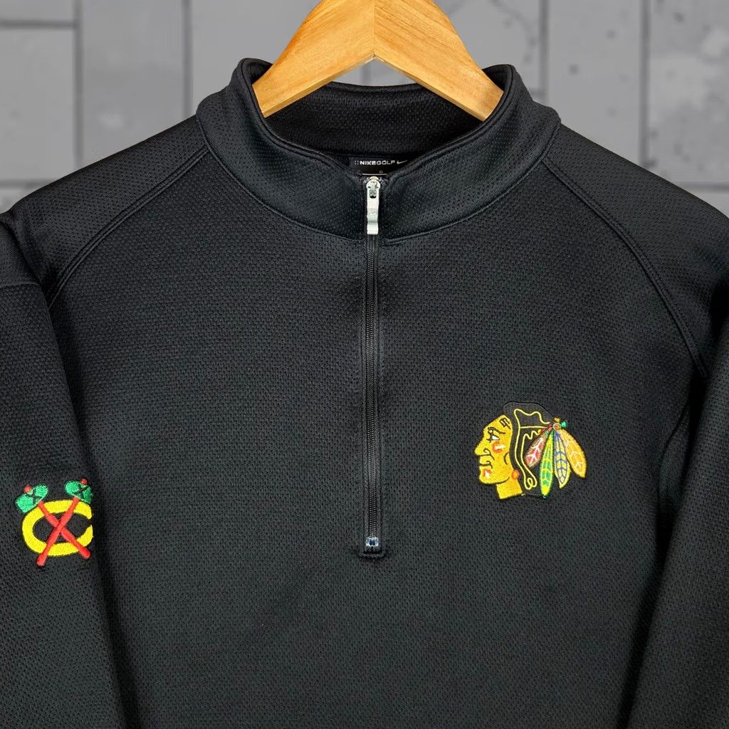 Nike NIKE GOLF x BLACKHAWKS Mens Large Thick Cotton/Poly Sweatshirt Pullover 1/4 Zip Size US L / EU 52-54 / 3 - 1 Thumbnail
