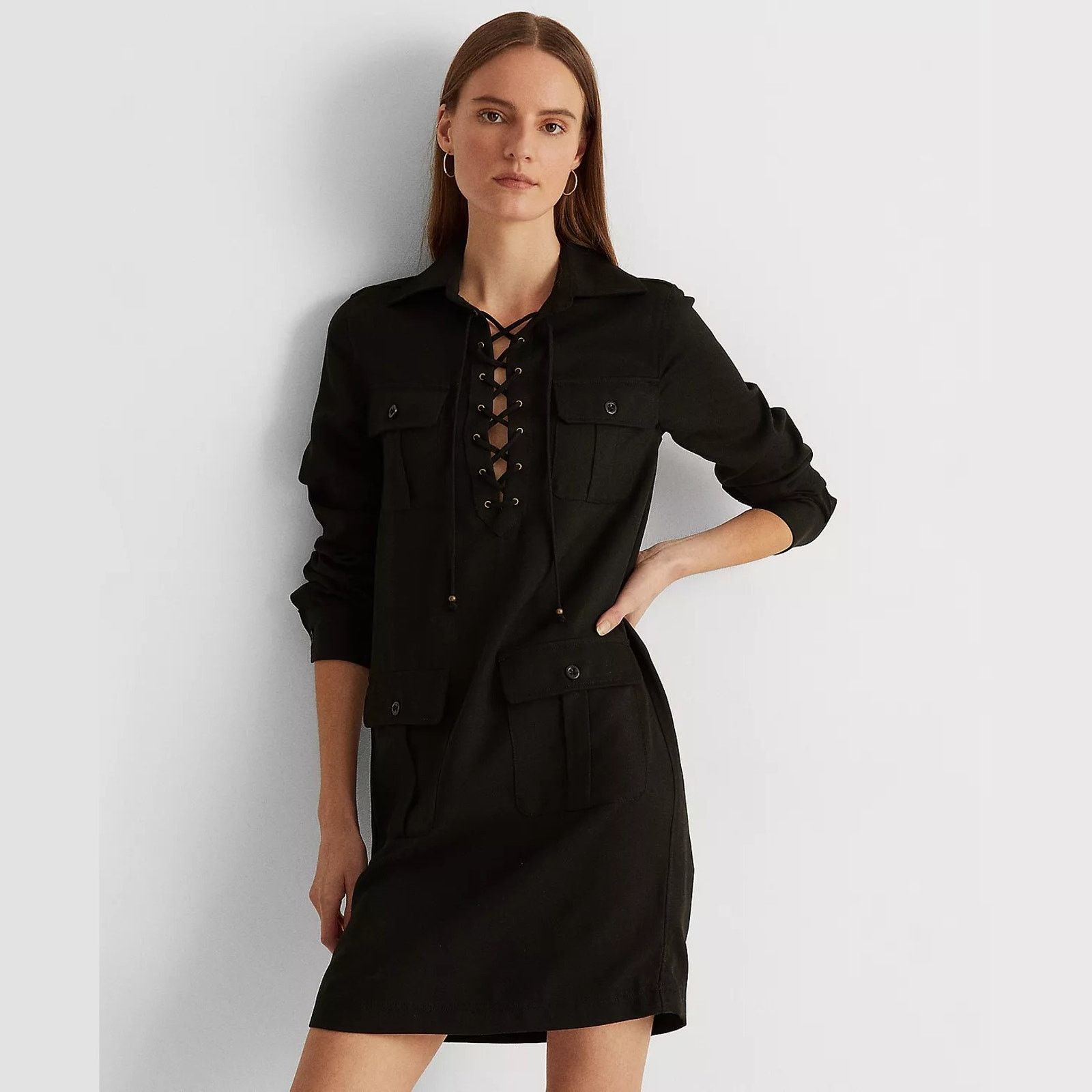 Ralph Lauren Lauren Ralph Lauren Women Lace-Up Placket Dress Size 4 Size S / US 4 / IT 40 - 1 Thumbnail