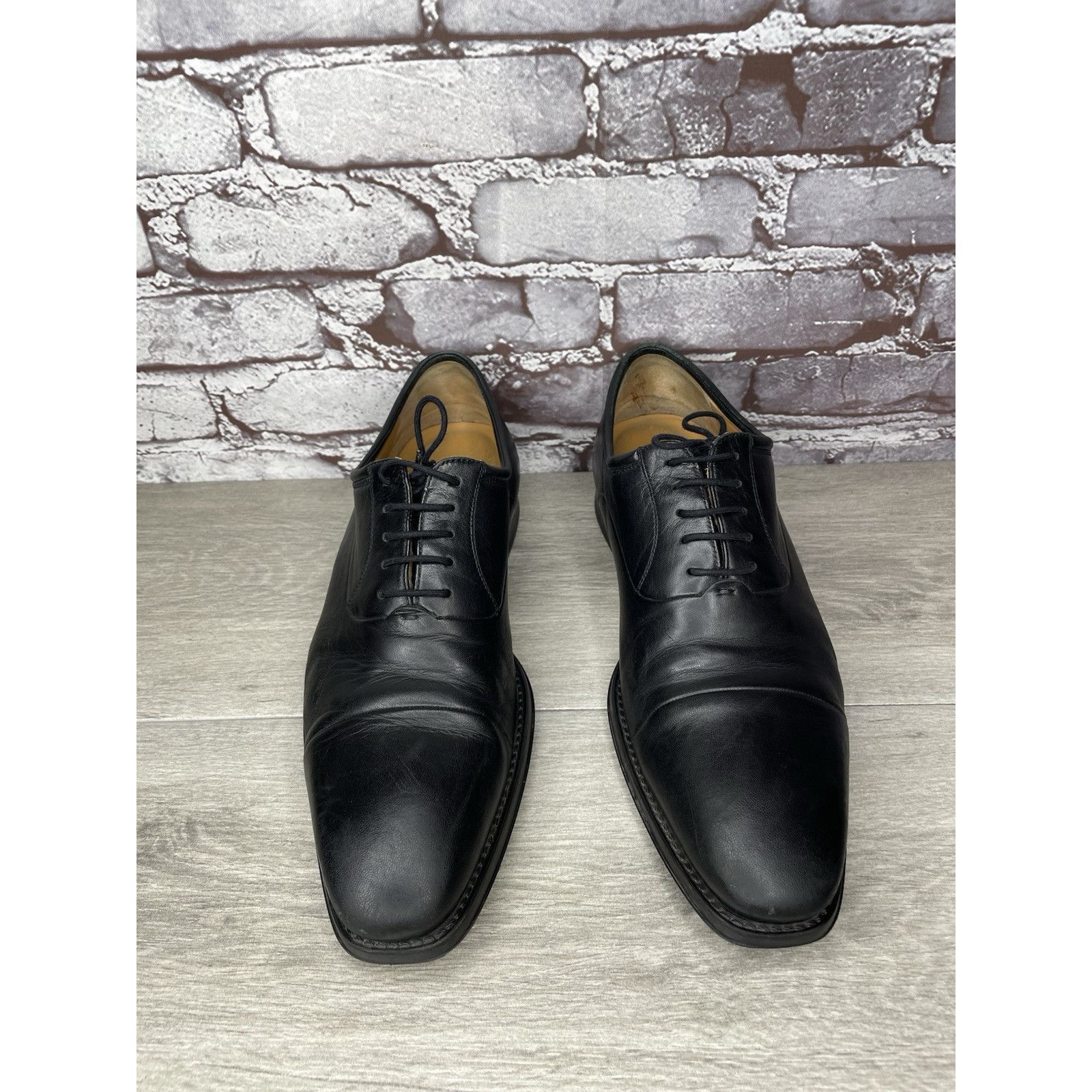 Magnanni Magnanni Black Leather Cap Toe Lace Up Oxfords Dress Shoes M Size US 10 / EU 43 - 16 Thumbnail