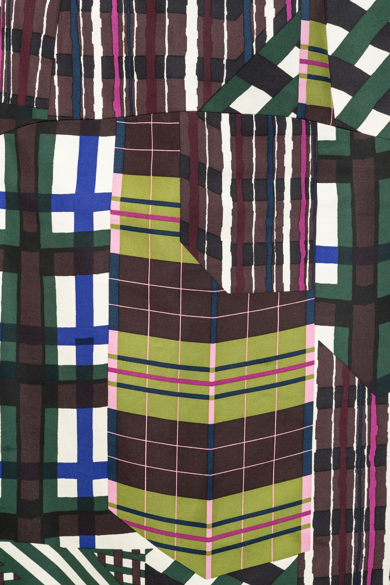 Marni Marni PF/15 Green & Brown Patchwork-Plaid A-Line Mini Skirt Size 27" / US 4 / IT 40 - 5 Thumbnail