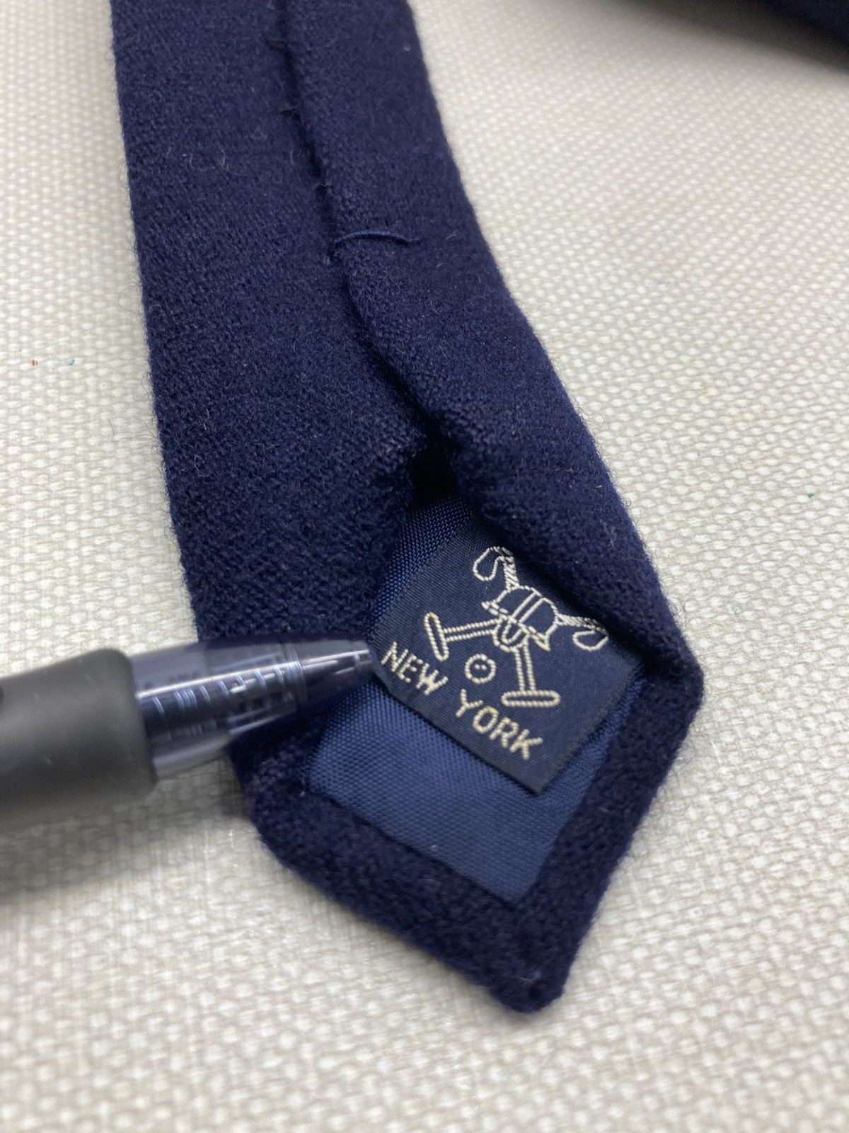 Ralph Lauren Vintage Ralph Lauren Navy Wool Tie Size ONE SIZE - 2 Thumbnail