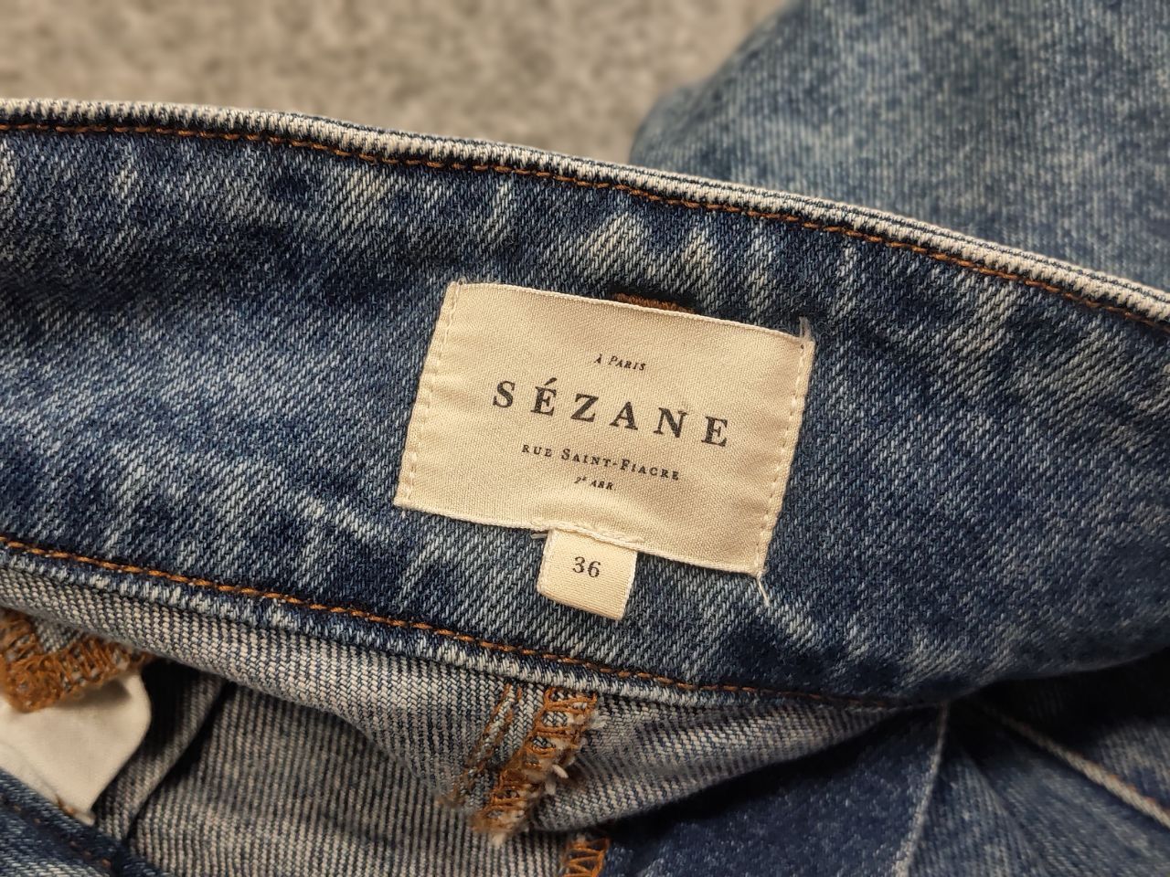 Sezane Sezane rue saint fiacre Paris Design Ankle belt Denim Jeans Size 36" / US 14 / IT 50 - 14 Thumbnail