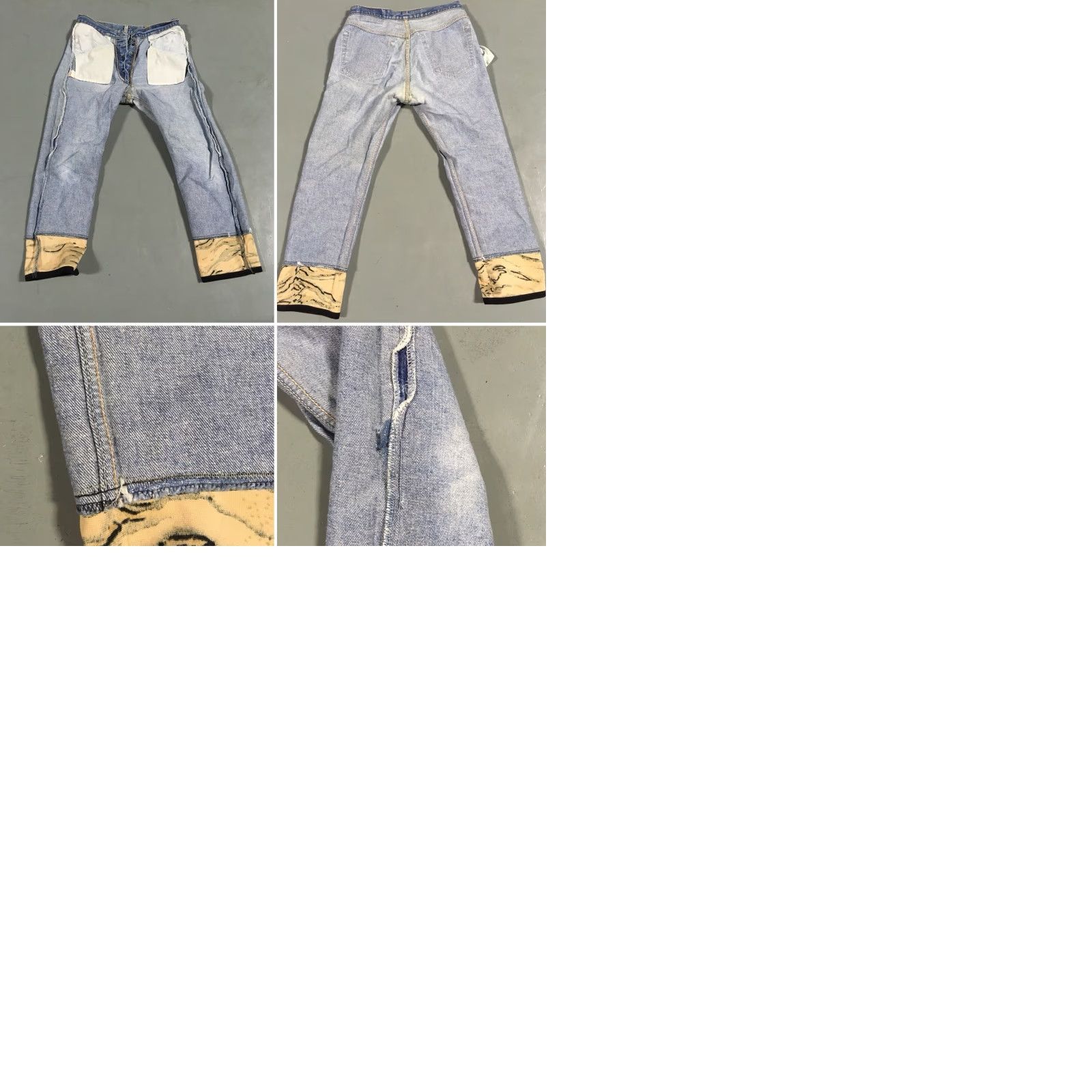 Levi's VINTAGE Levi's 501 Jeans Animal Print End Of Legs 30 Waist Made In USA 100% Cotton Blue Mens Jeans 90s 2000s Size 24" / US 00 / IT 34 - 9 Thumbnail
