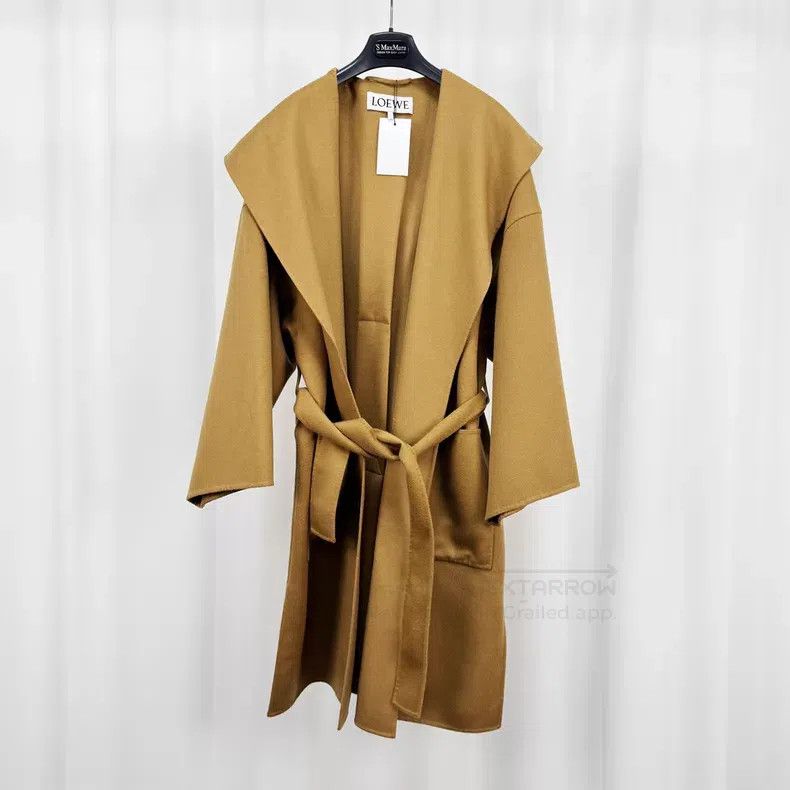 Loewe Loewe Camel Leather Label Hooded Woolen Coat Size XS / US 0-2 / IT 36-38 - 1 Thumbnail