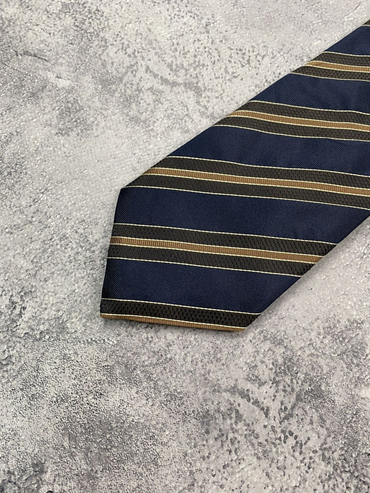Canali Canali Tie 100% Silk Made In Italy Striped Ties Old Money Size ONE SIZE - 7 Thumbnail