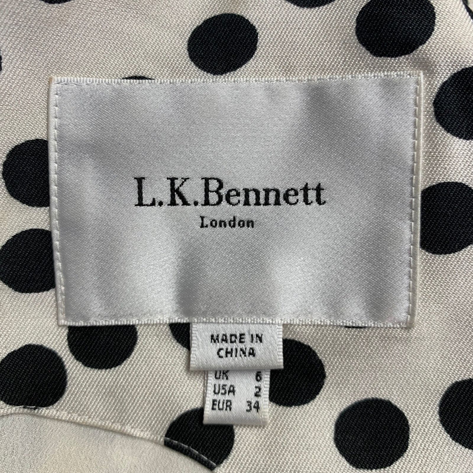 LK Bennett Size 2 Beige Black Wool Silk Polka Dot A-Line Dress Size XS / US 0-2 / IT 36-38 - 6 Thumbnail