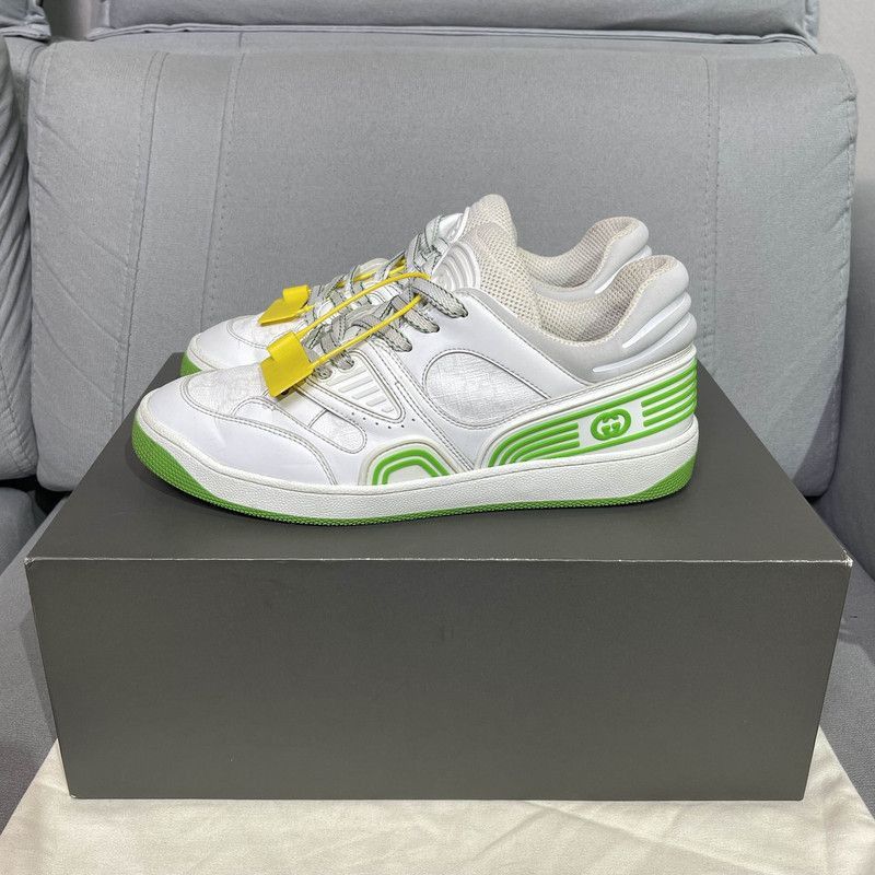 Gucci Gucci Low-Top Fashion Sneakers in White and Green - Size US 6.5 / EU 39-40 - 1 Thumbnail
