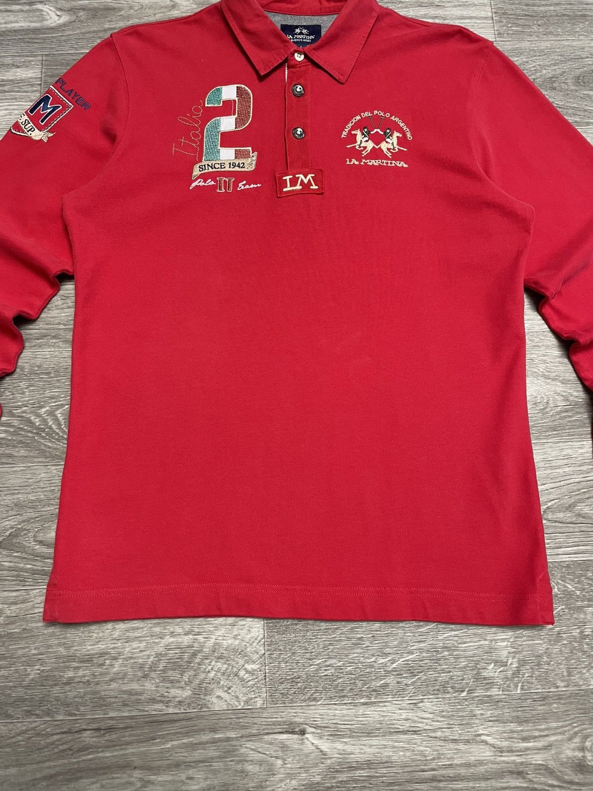 La Martina Vintage La Martina Italia Rugby Long Sleeve Polo Shirt Size US L / EU 52-54 / 3 - 4 Thumbnail