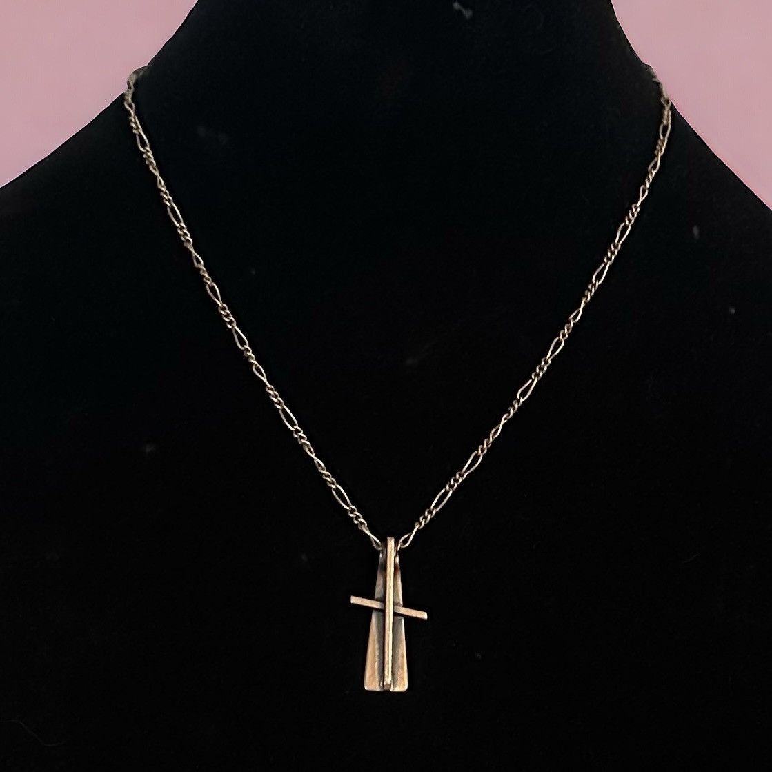 Vintage Vintage ORB Handwrought abstract cross pendant necklace Size ONE SIZE - 1 Thumbnail